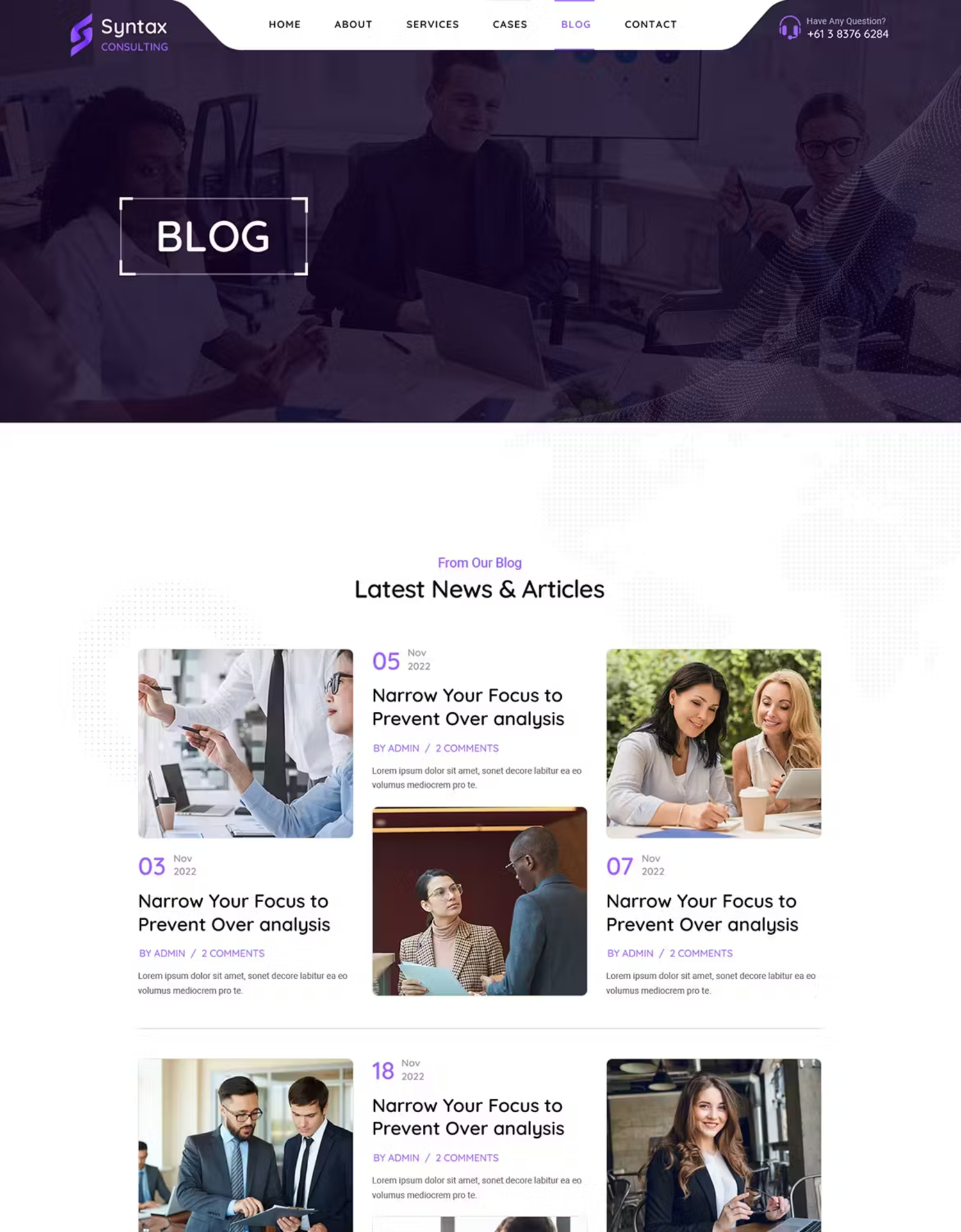 5967 综合性商务顾问咨询电脑网页模板-Syntax  Consulting Services HTML Template