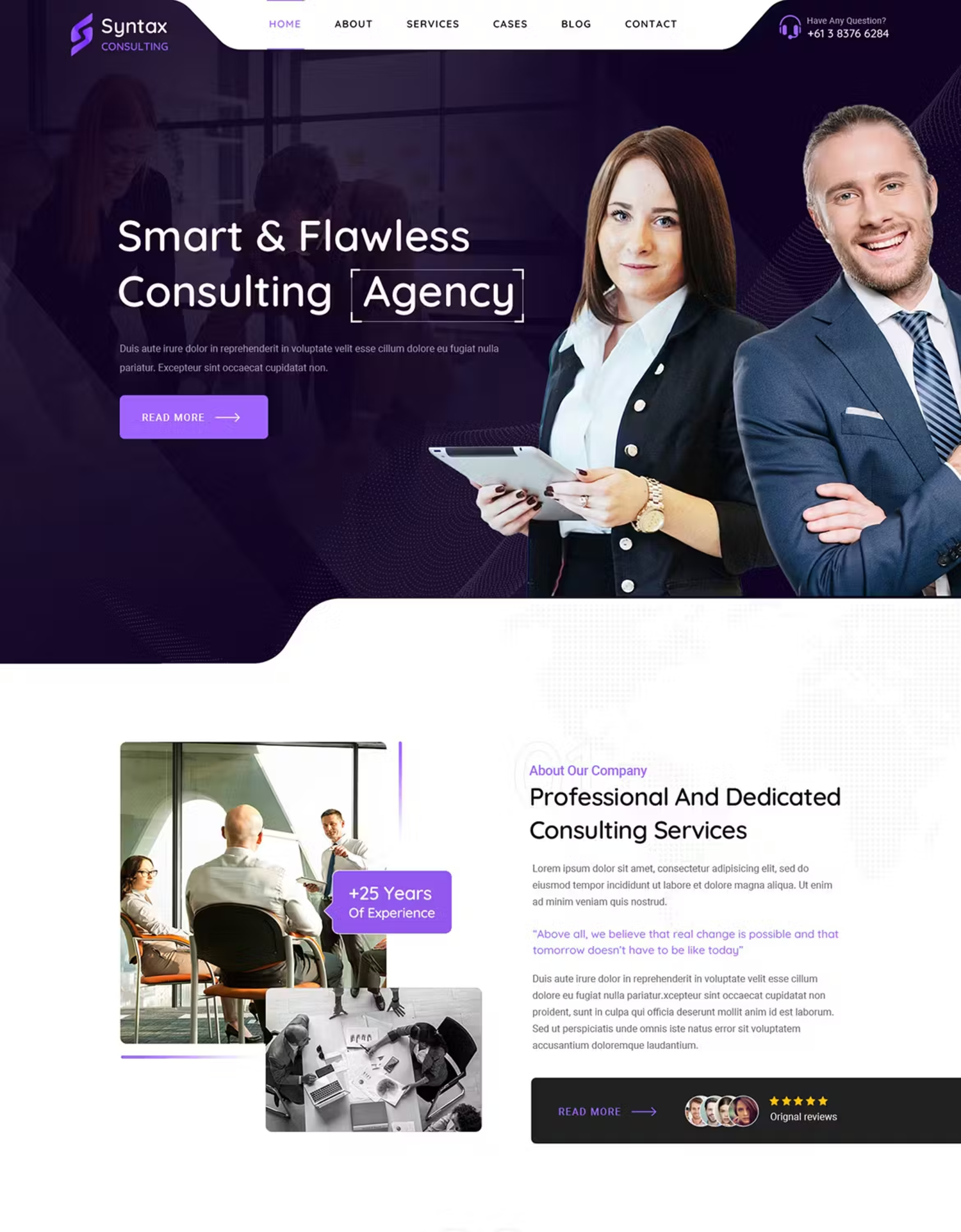 5967 综合性商务顾问咨询电脑网页模板-Syntax  Consulting Services HTML Template