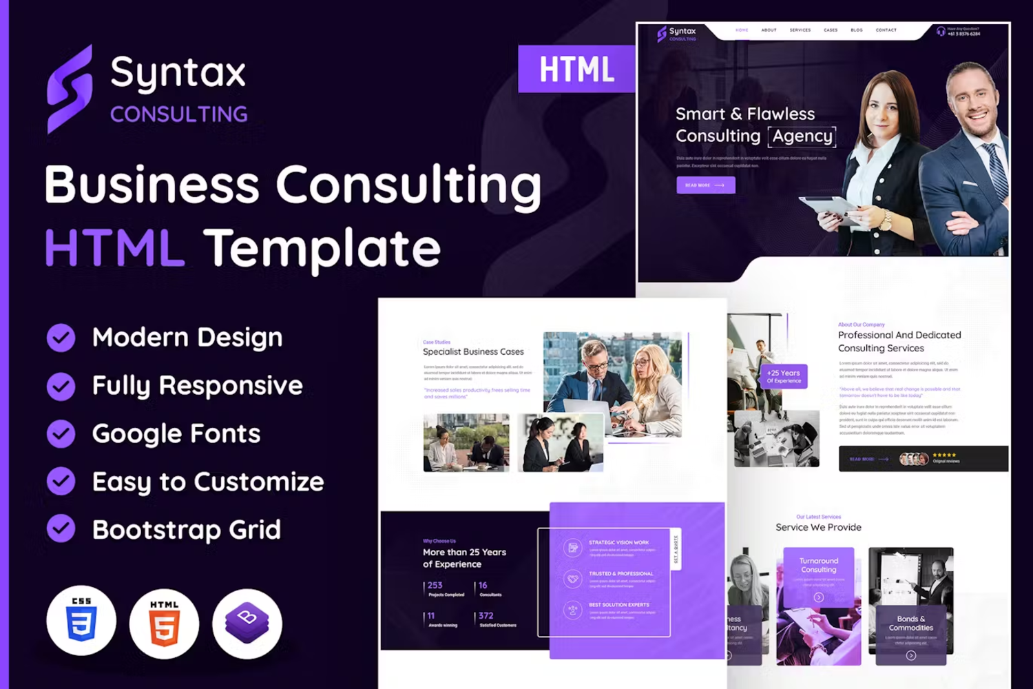 5967 综合性商务顾问咨询电脑网页模板-Syntax  Consulting Services HTML Template