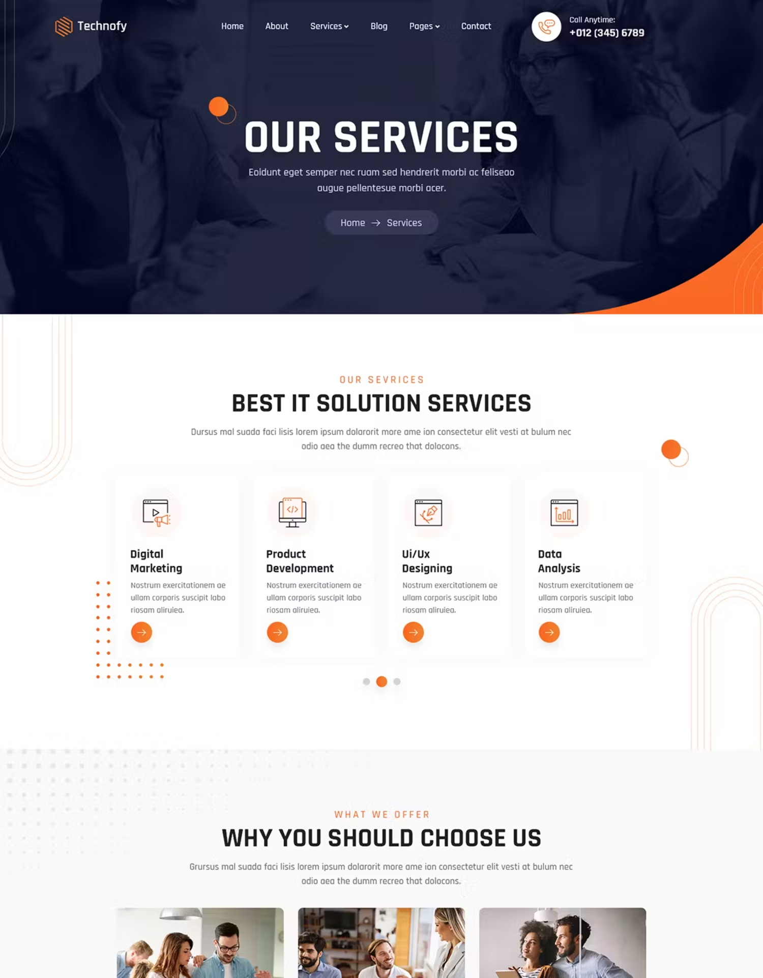 5975 高级定制IT服务与解决方案电脑网站模板-Technofy  IT Services & Solutions HTML Template