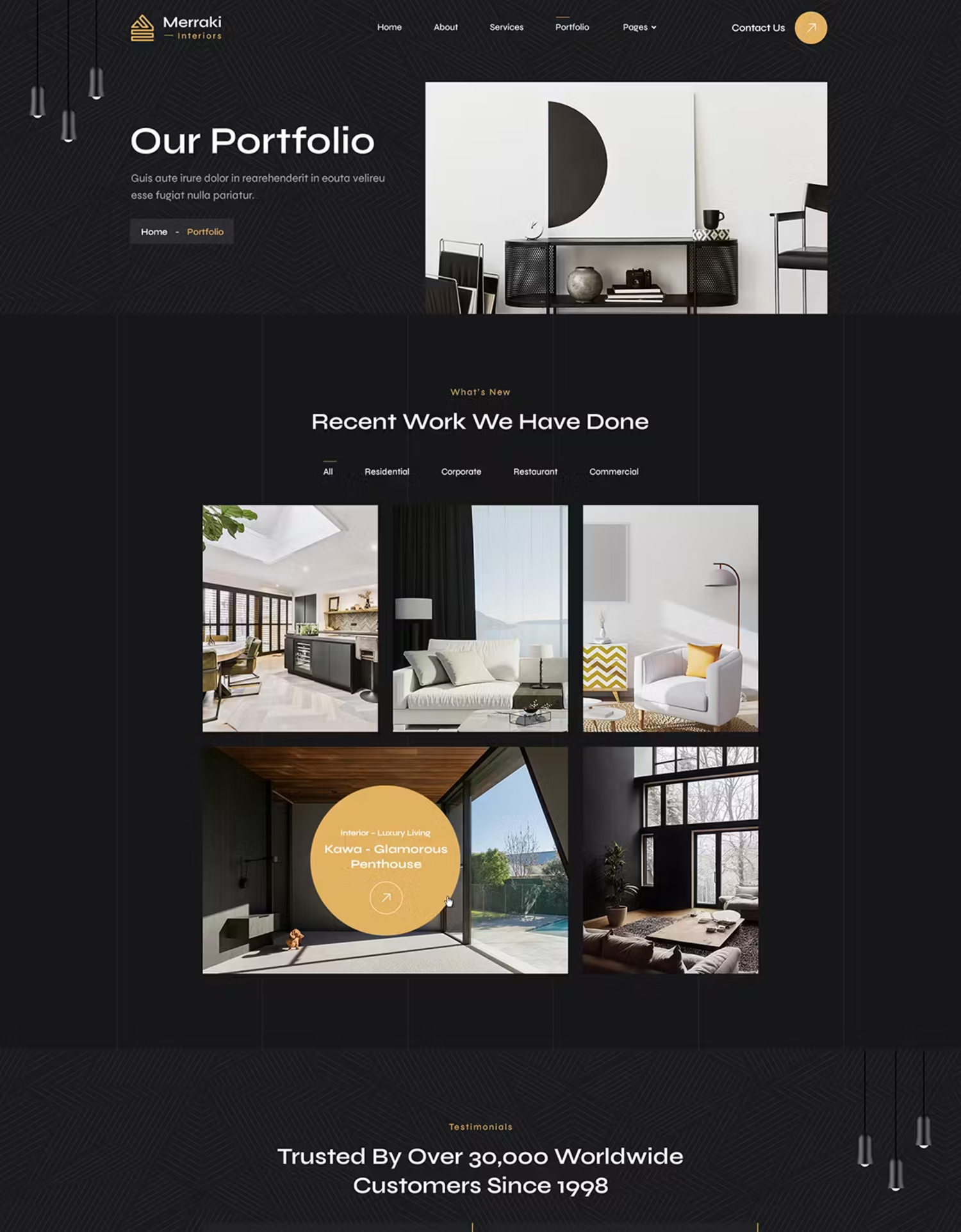 5976 Merraki  现代极简室内装饰与建筑HTML5电脑网页模板-Merraki  Interiors & Architecture HTML Template