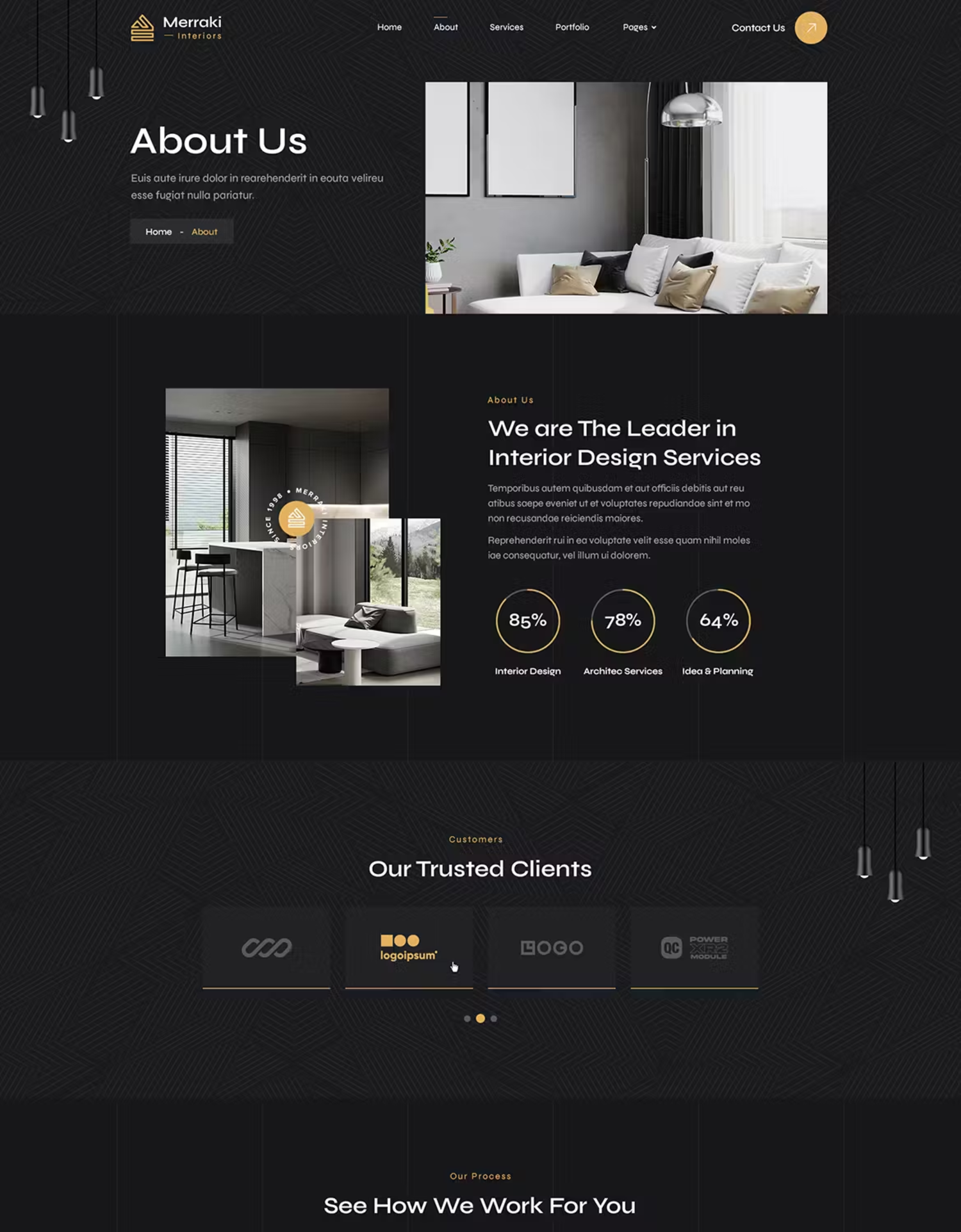 5976 Merraki  现代极简室内装饰与建筑HTML5电脑网页模板-Merraki  Interiors & Architecture HTML Template