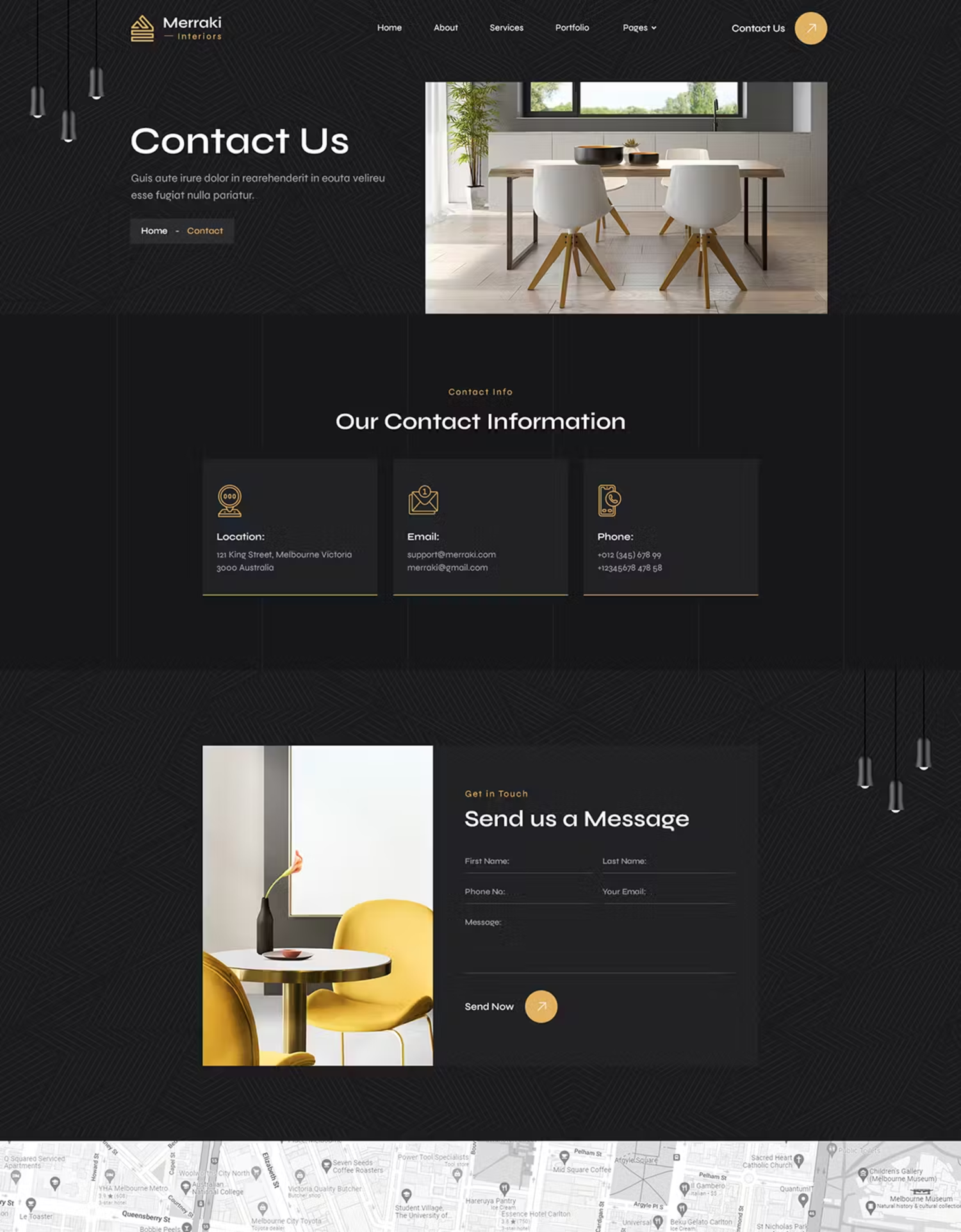 5976 Merraki  现代极简室内装饰与建筑HTML5电脑网页模板-Merraki  Interiors & Architecture HTML Template