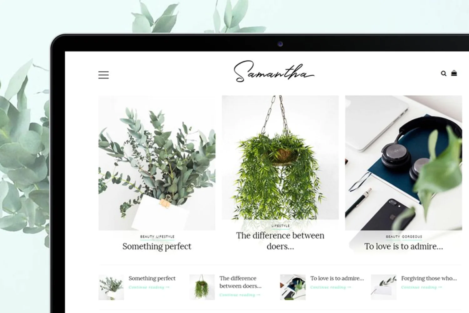 5989 极简主义博客皮肤电脑网站模板- Minimal WordPress Theme – Samantha