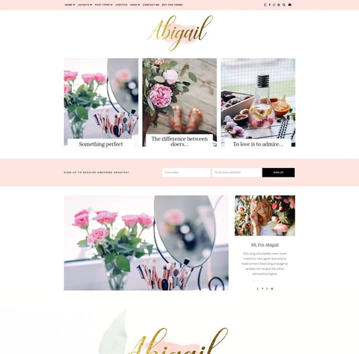 5991 博客皮肤电脑网站主题模板 Beauty WordPress Theme – Abigail