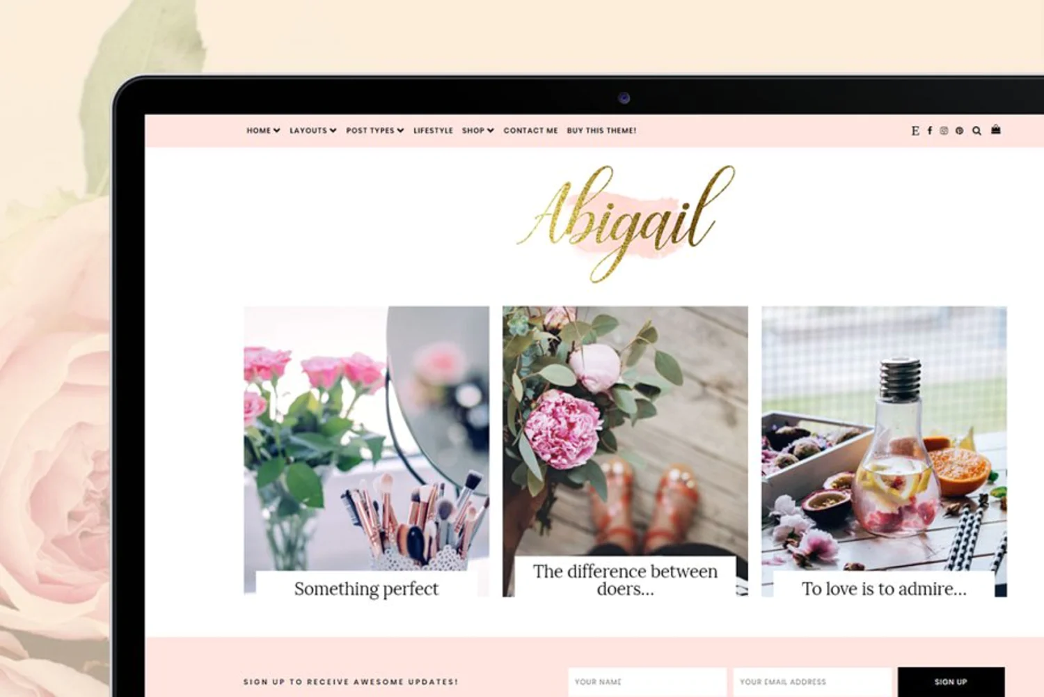 5991 博客皮肤电脑网站主题模板 Beauty WordPress Theme – Abigail