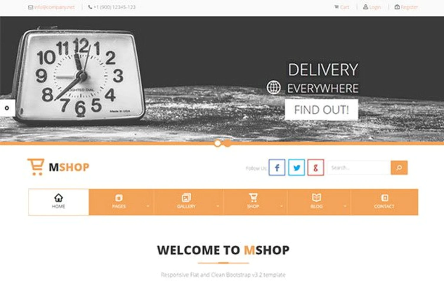 5995 Bootstrap 电商完整主题电脑模板 MShop – E-Commerce Delivery Theme