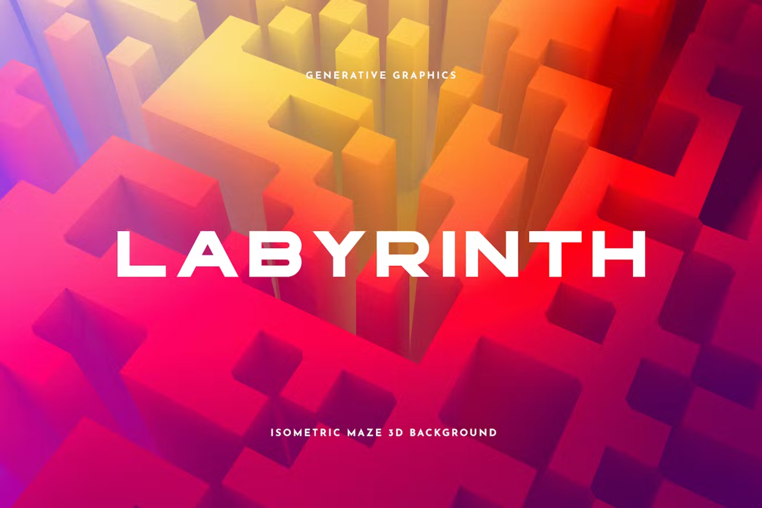 6017 多彩生成迷宫风格构图背景素材-Labyrinth Background