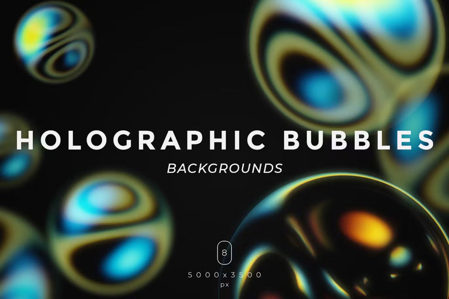 6038 高清多功能全息气泡背景素材-Holographic Bubbles Backgrounds