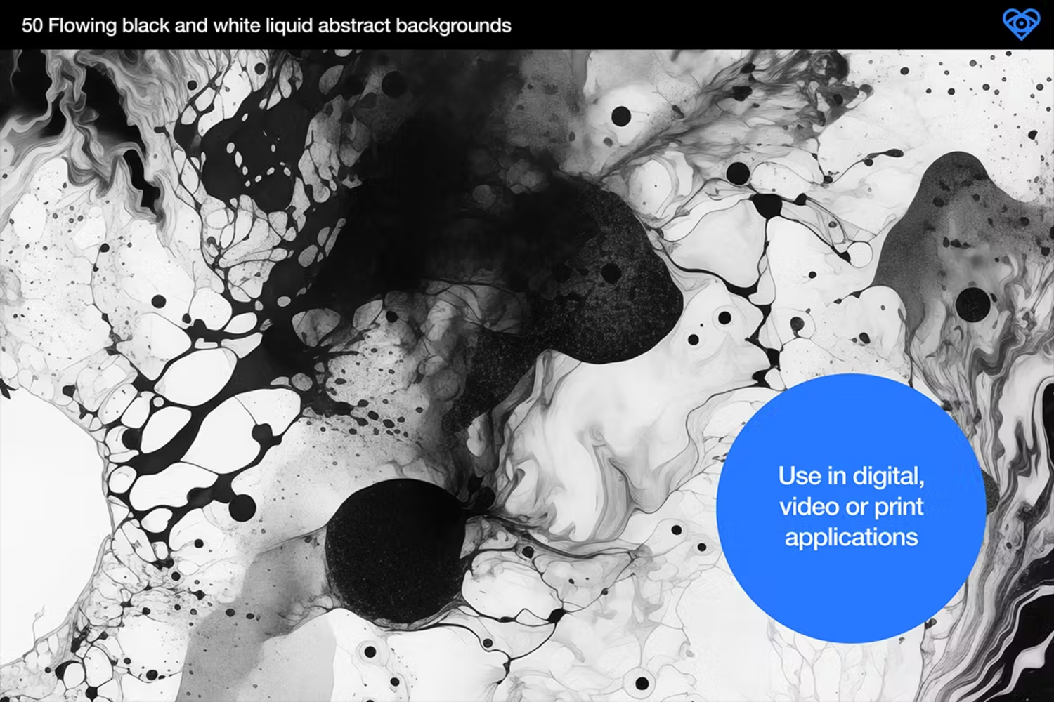 6053 50高清黑白流动纹理设计转换背景素材-50 Black & White Flow Textures