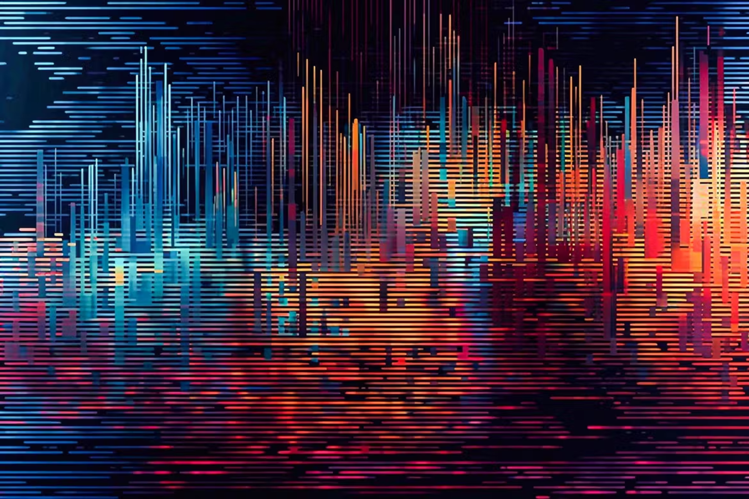 6075 未来感故障梯度流动光谱闪烁背景素材-Futuristic Glitch Backgrounds