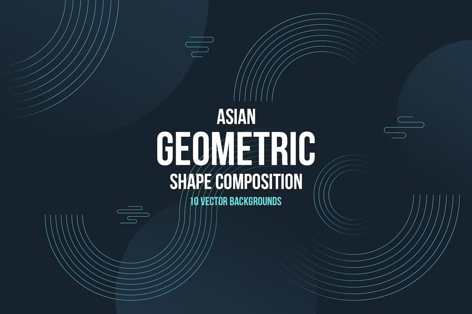6086 亚洲风格极简主义几何形状矢量背景素材-Asian Geometric Composition Backgrounds
