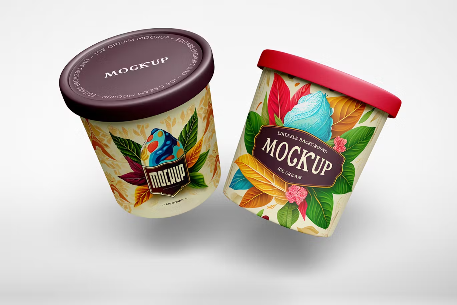 6107 冰淇淋包装设计样机模板-Ice Cream Cup Mockup