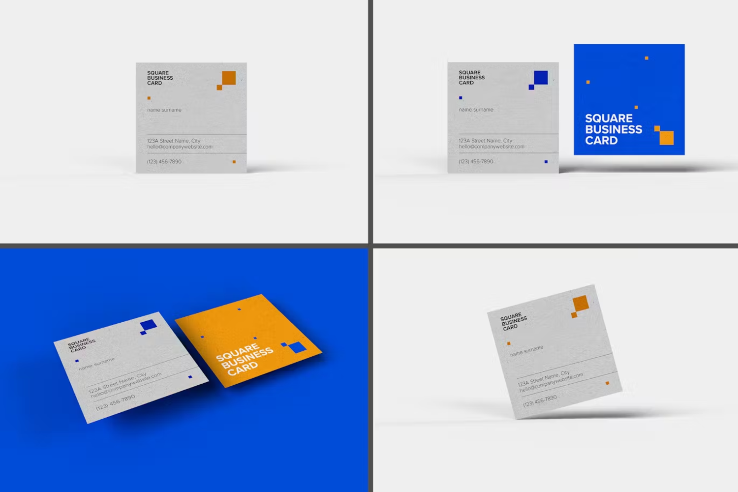 6108 品牌展示方形名片PSD样机模型-SquareBusinessCardMockup