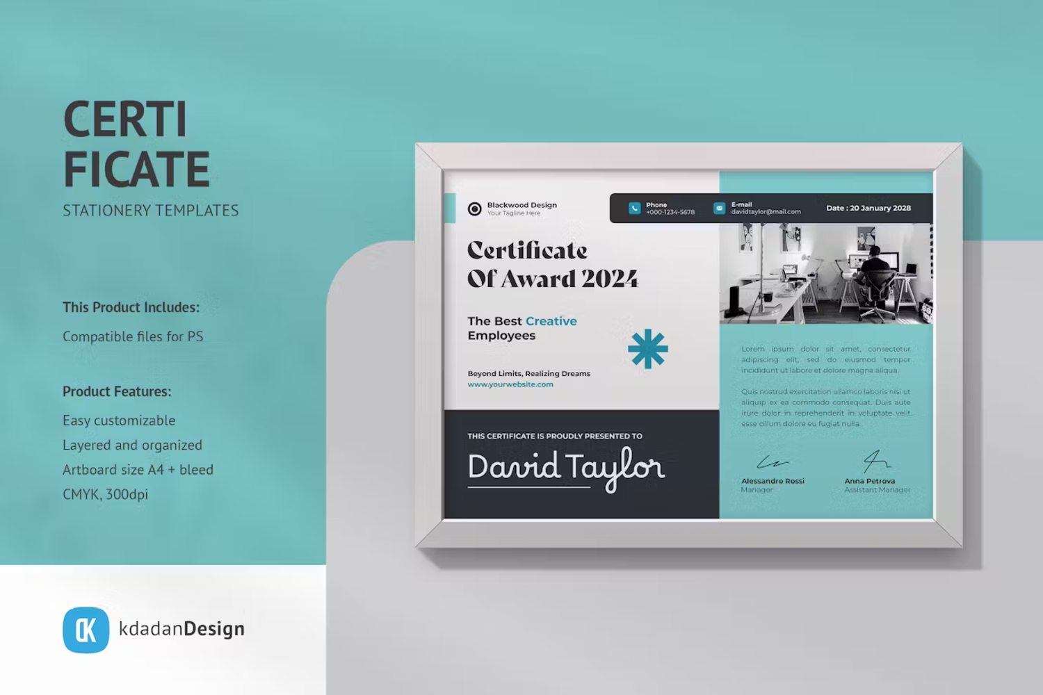 6114 简约现代专业设计证书样机模板-Certificate Templates