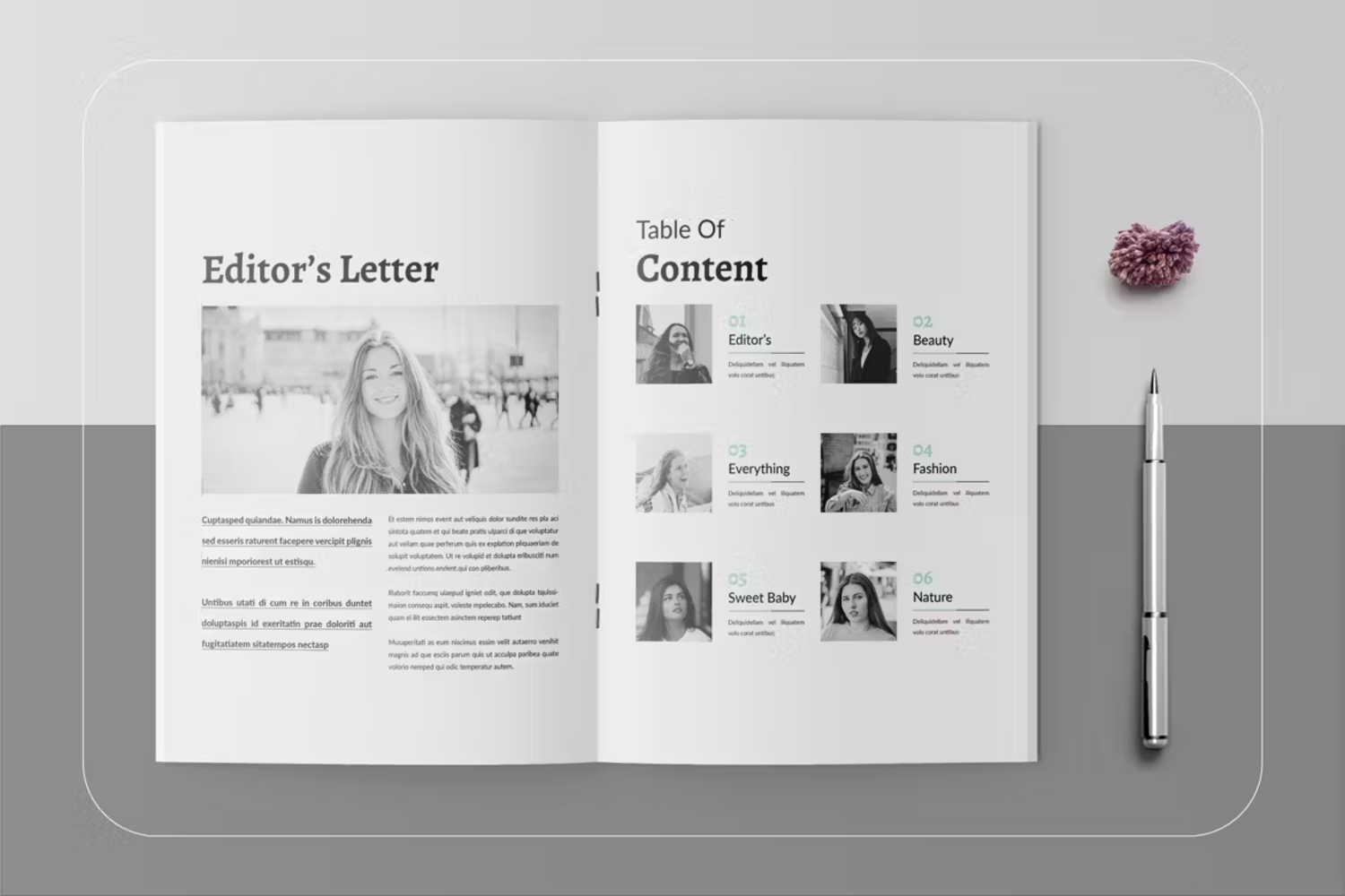 6117 时尚生活杂志样机模板-Lifestyle Magazine Template