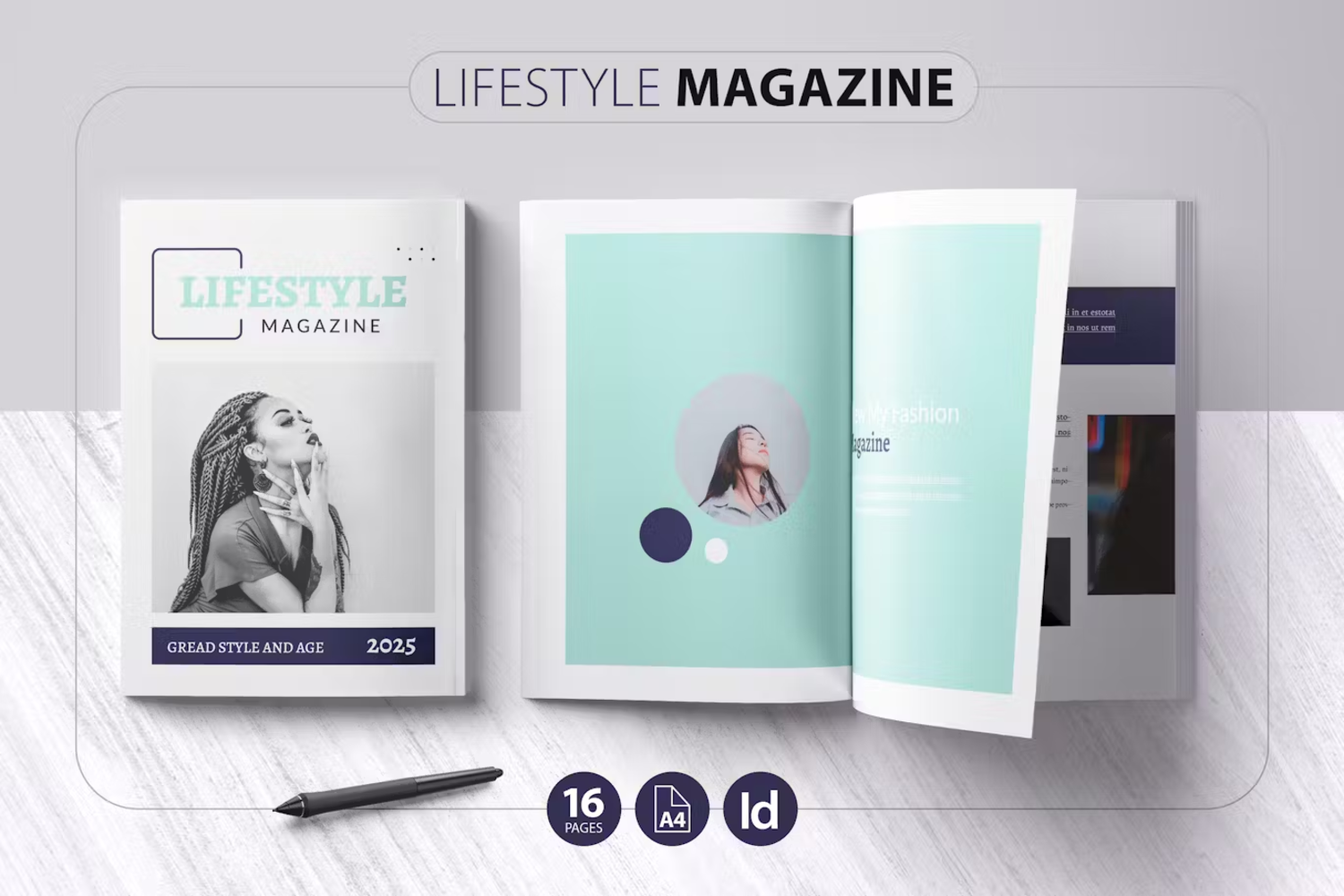 6117 时尚生活杂志样机模板-Lifestyle Magazine Template