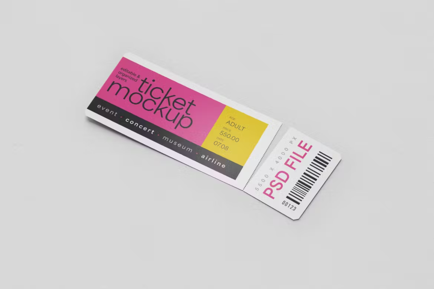 6128 独特设计门票样机模型-Ticket Mockup Set