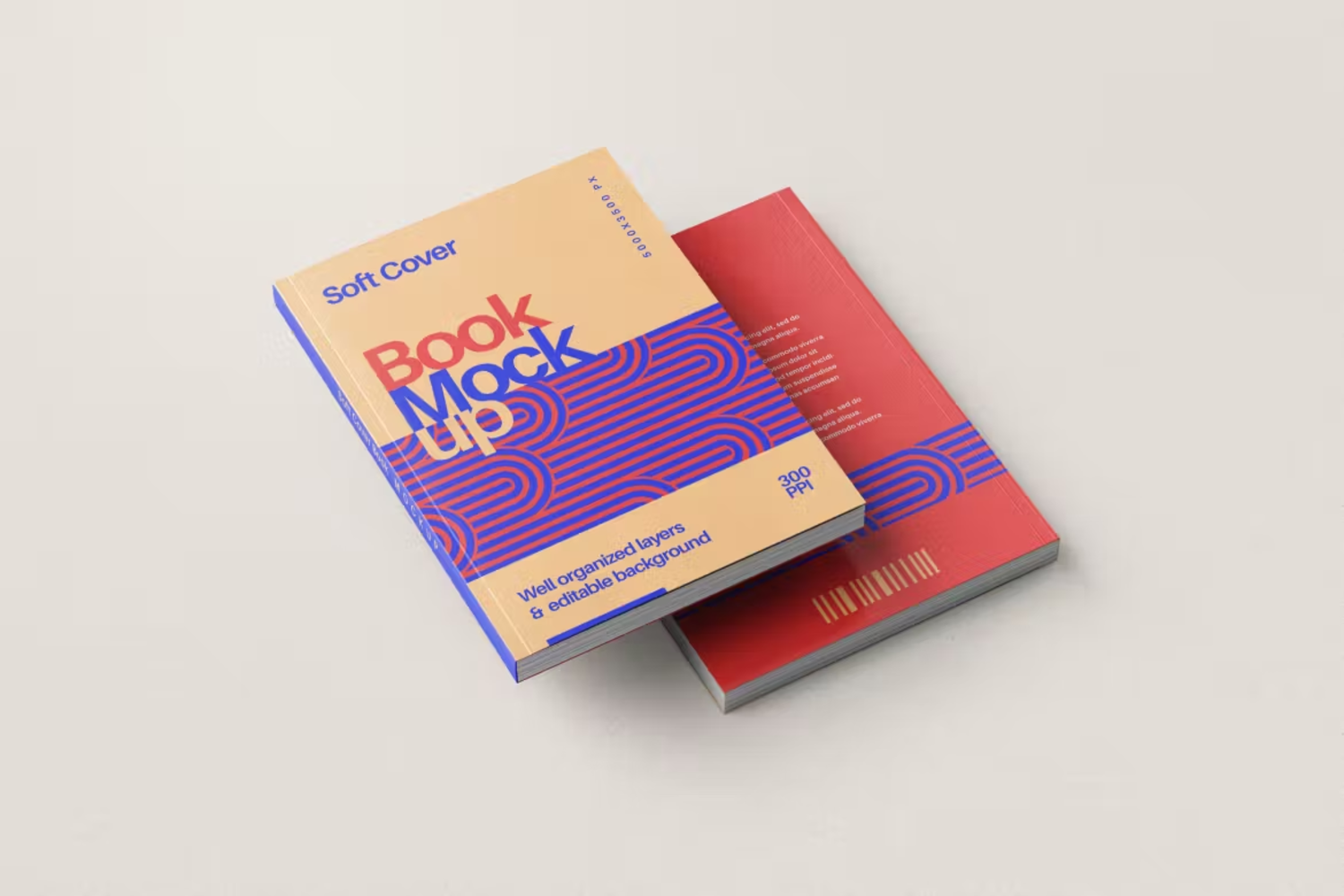 6133 真实感软背本封面模型-Soft Paperback Book Cover Mockup Set