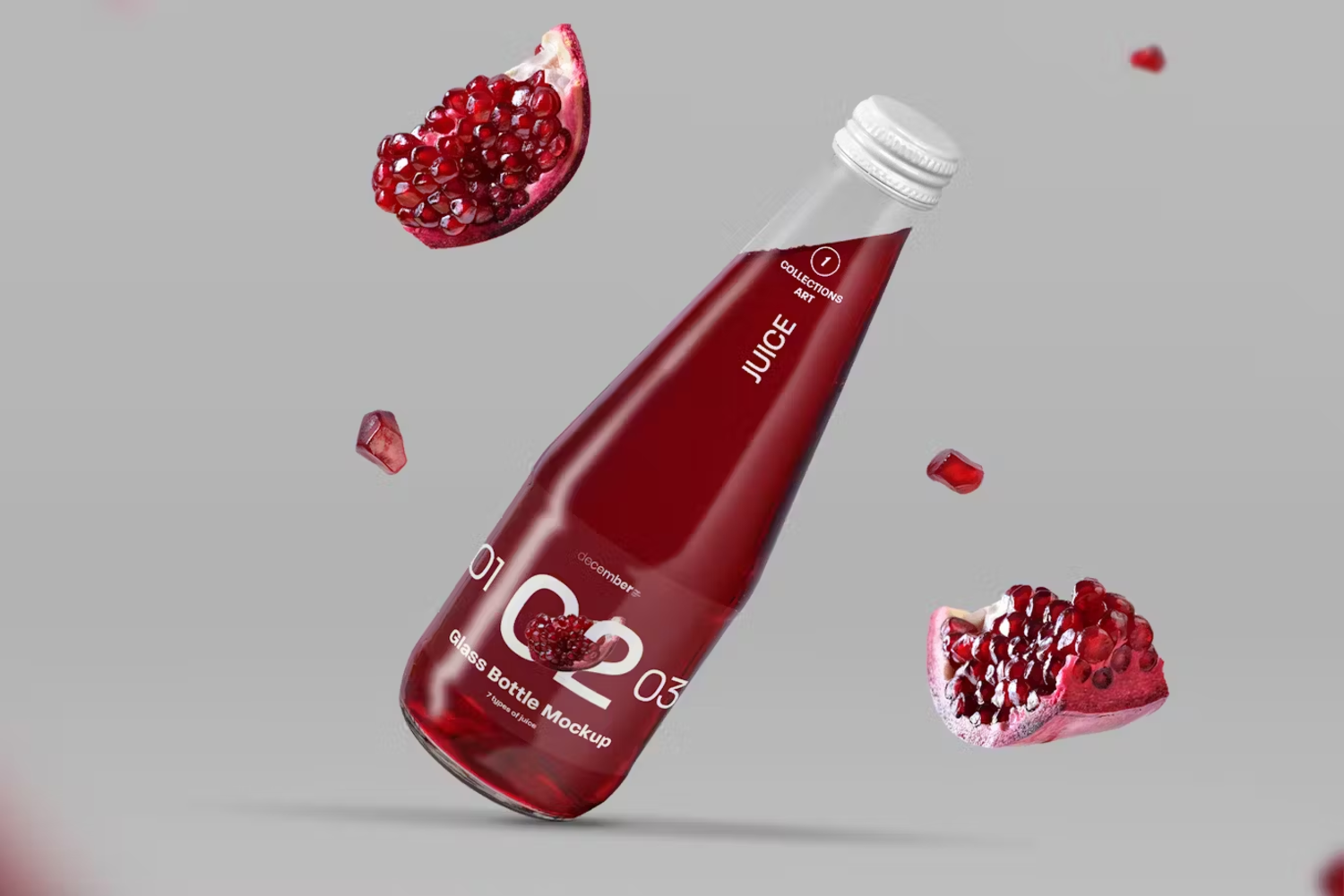 6135 创意设计高品质玻璃果汁瓶模型样机-Mockup Glass Juice Bottle