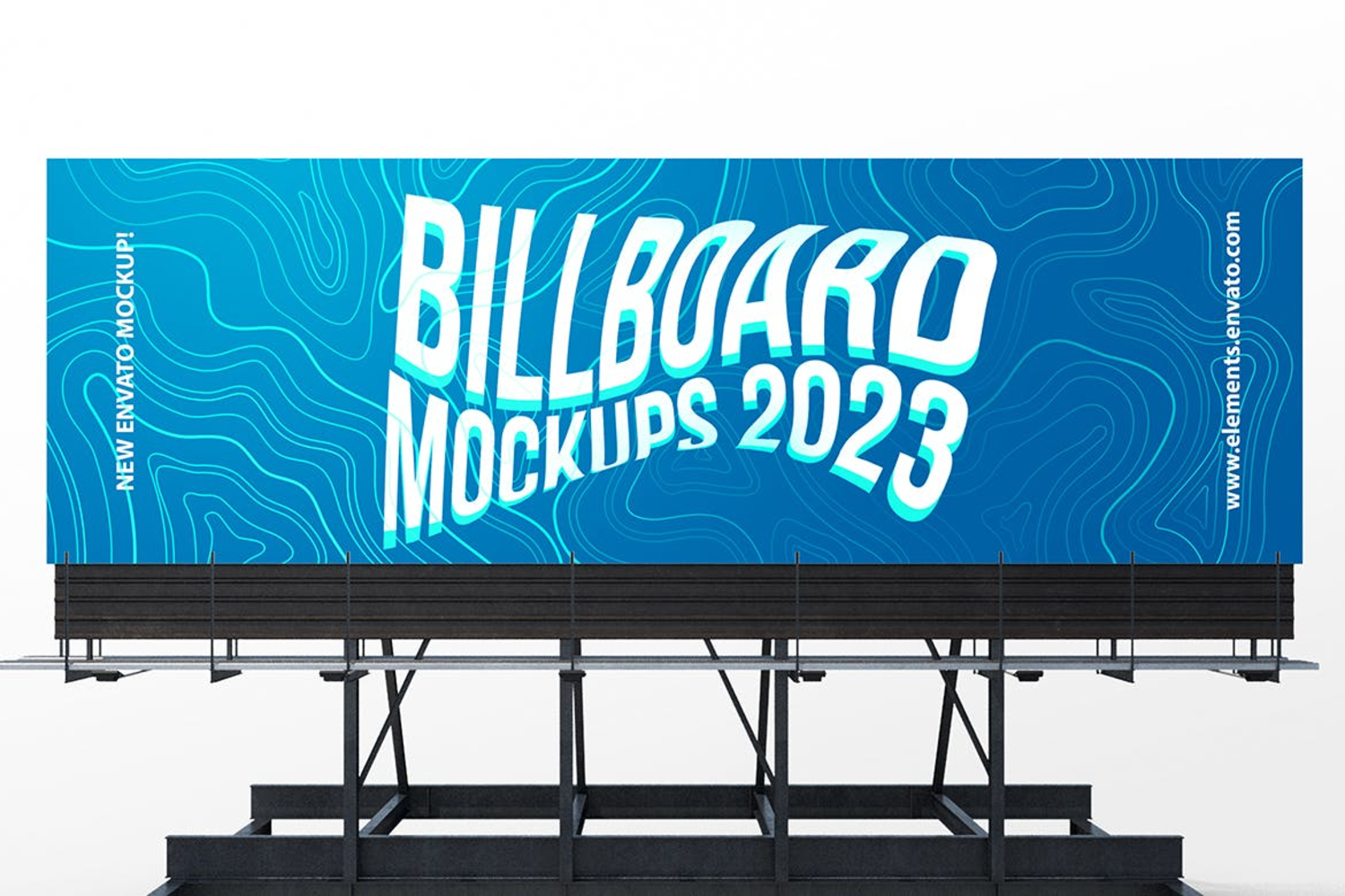 6162 高清美观景观广告牌样机-Landscape  Billboard Mockup