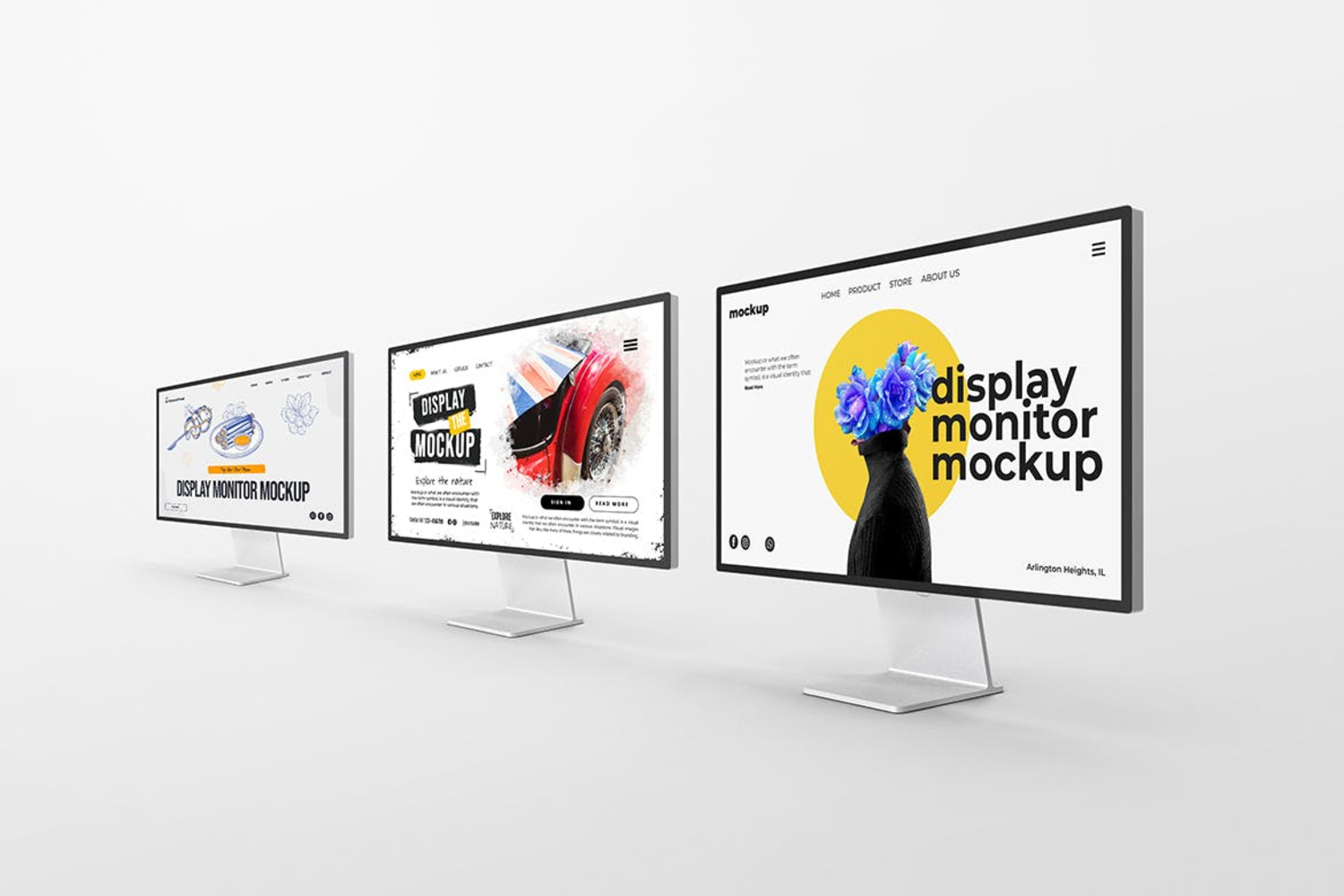 6164 多功能电脑显示监视器样机-Display Monitor Mockup