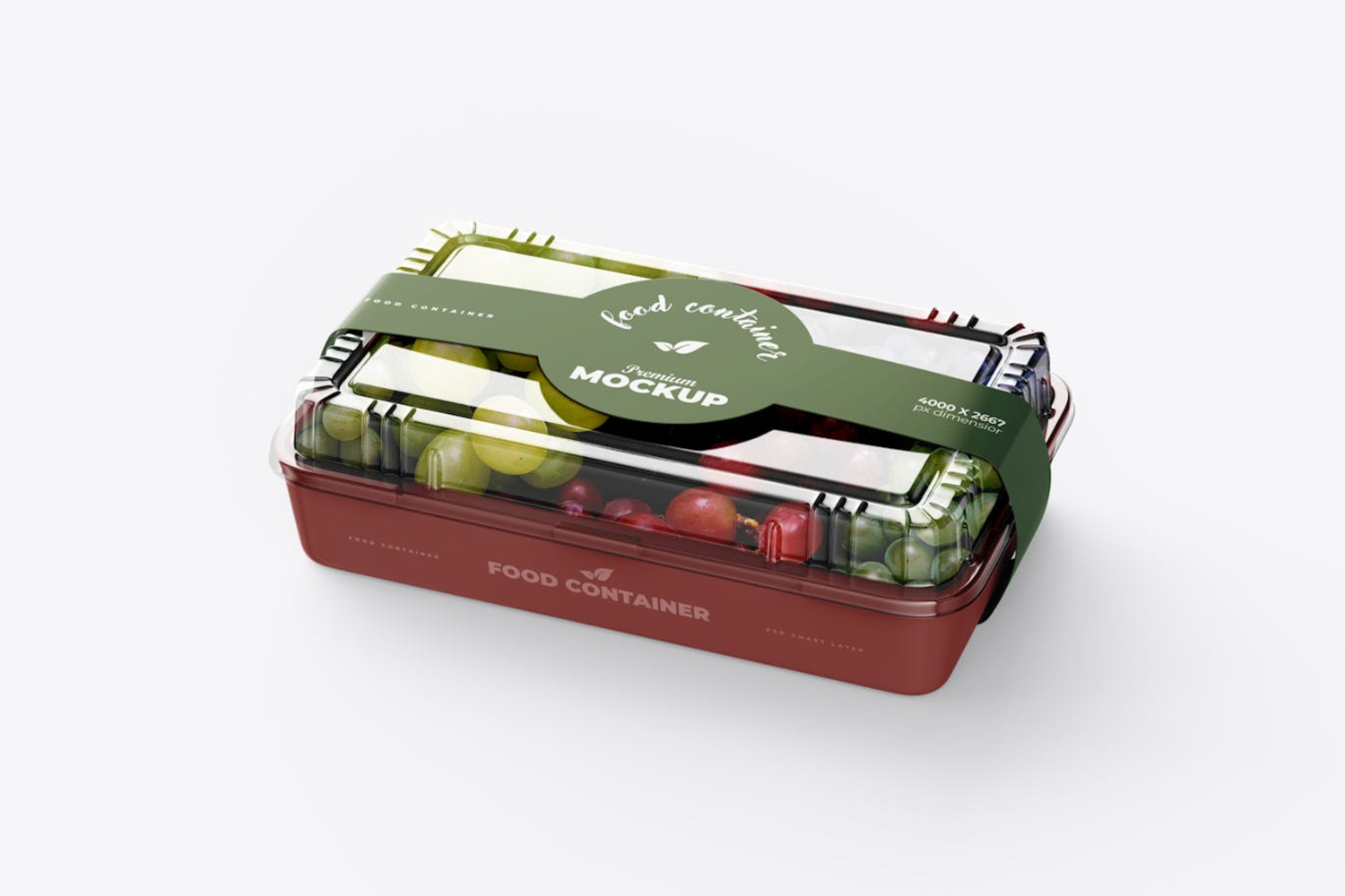 6165 透明食品容器盒样机素材-Food Container