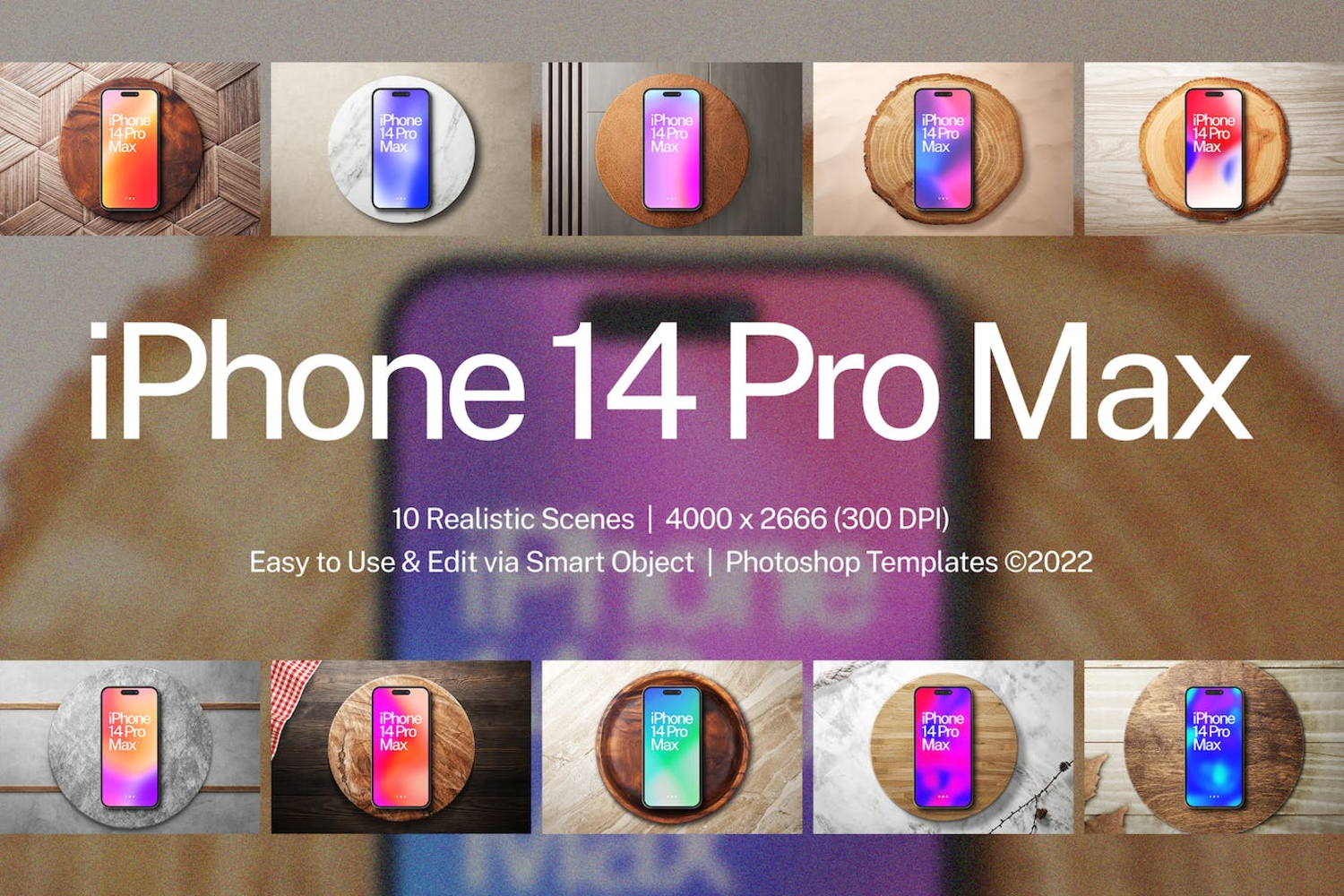 6175 创意设计苹果14手机高清模型样机-iPhone 14 Pro Mockups