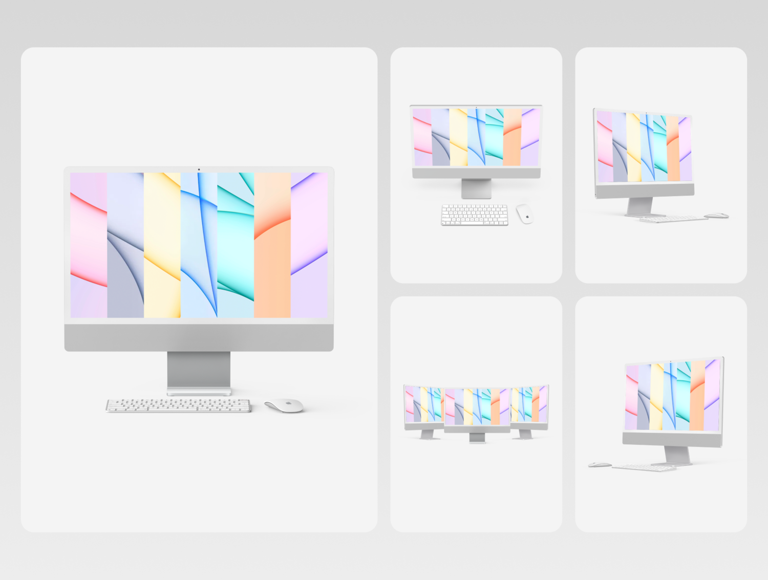 6183 高清展示 iMac 24英寸电脑模型样机-iMac 24-inch Mockups