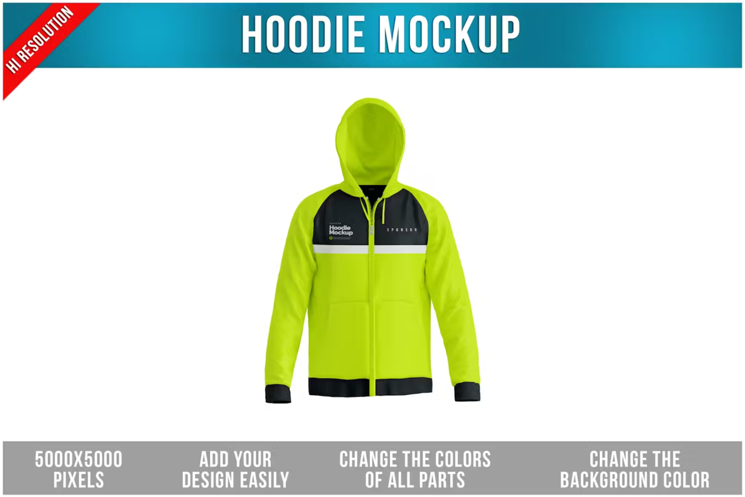 6207 创新设计连衣衫模型样机-Hoodie Mockup