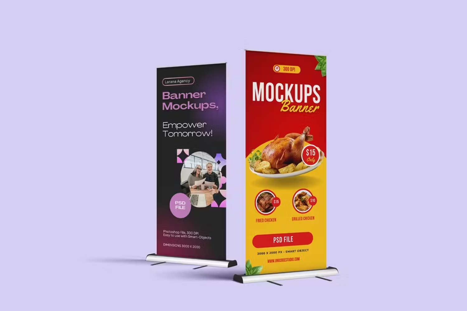 6208 专业逼真横幅展示模型样机-Roll Up Banner Mockups