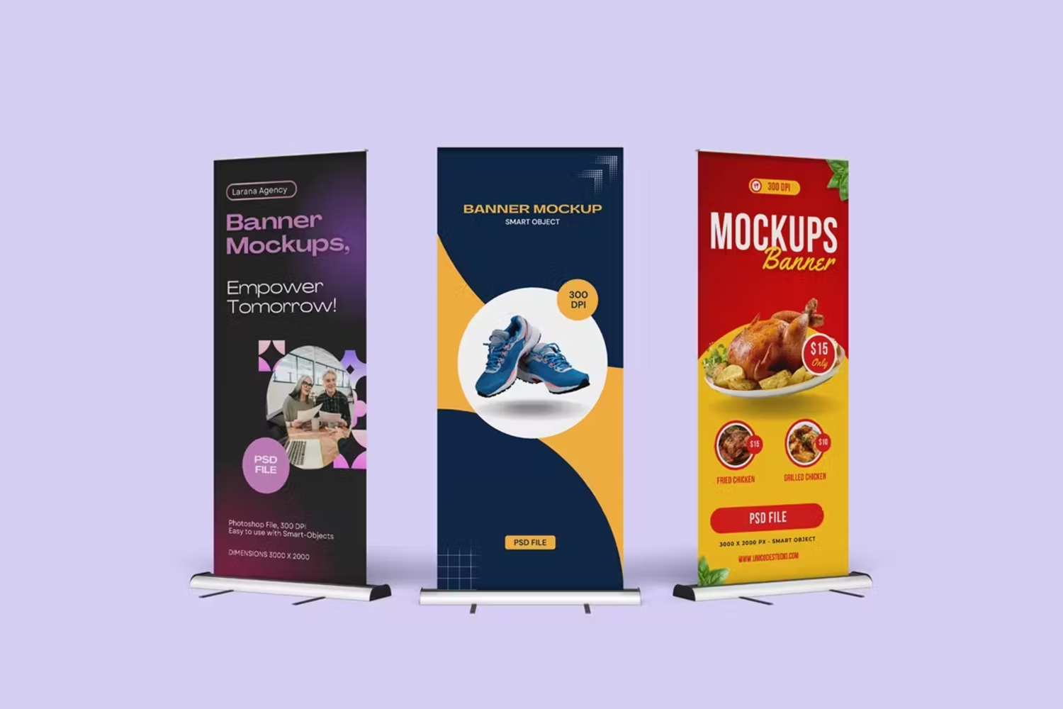 6208 专业逼真横幅展示模型样机-Roll Up Banner Mockups