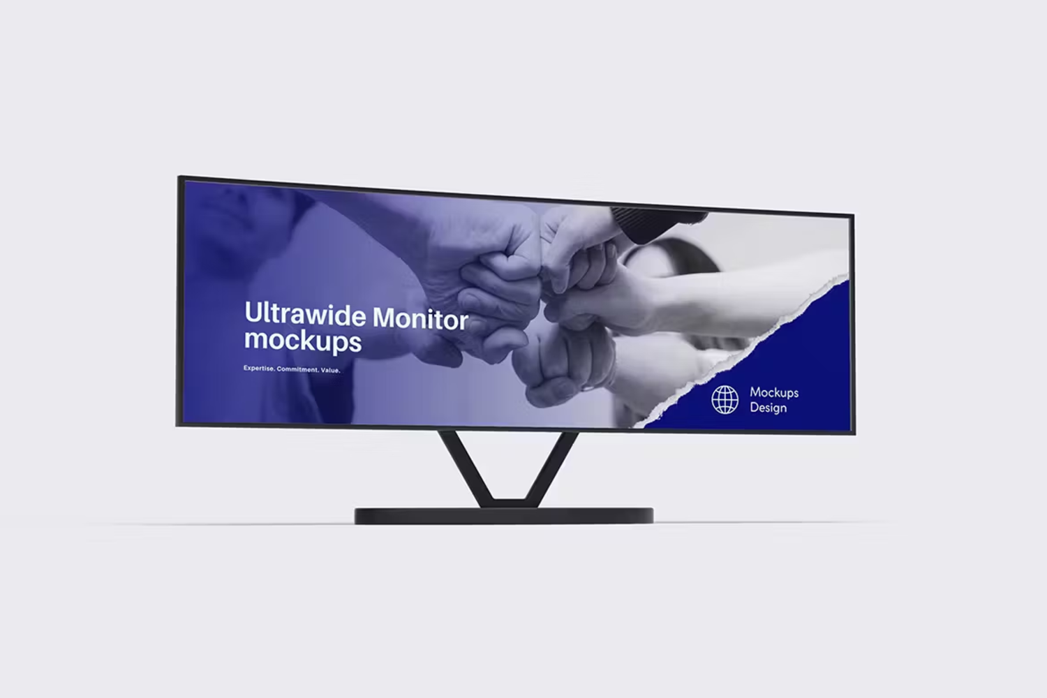 6216 高清创意定制化超宽电脑显示器模型样机-Ultrawide Monitor Mockup