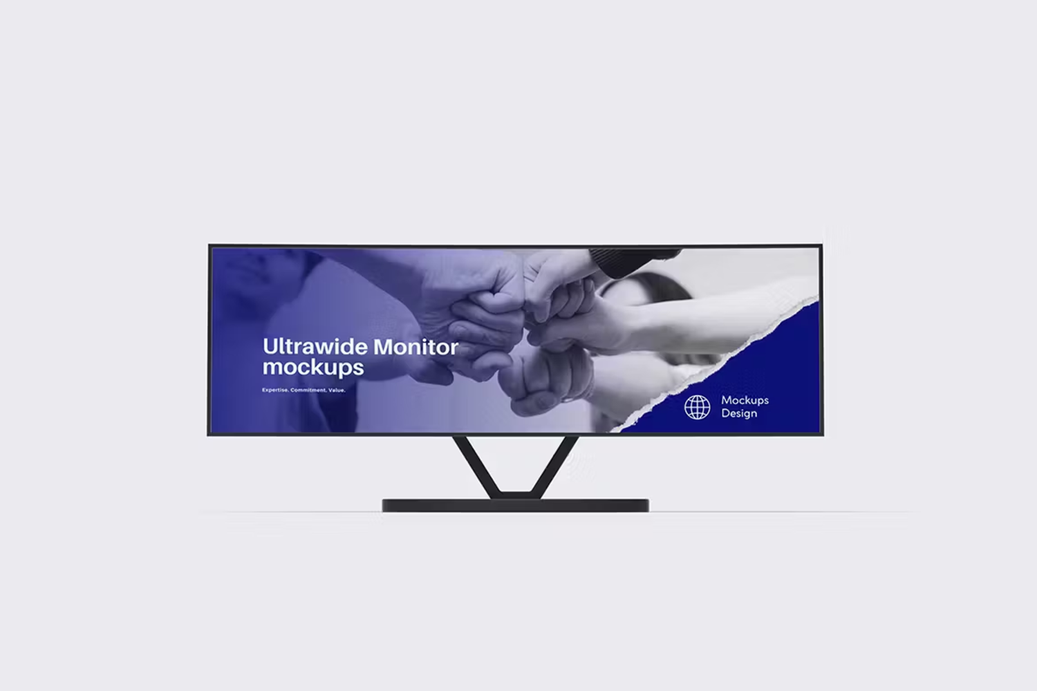 6216 高清创意定制化超宽电脑显示器模型样机-Ultrawide Monitor Mockup