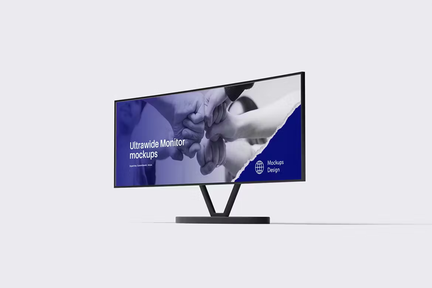 6216 高清创意定制化超宽电脑显示器模型样机-Ultrawide Monitor Mockup