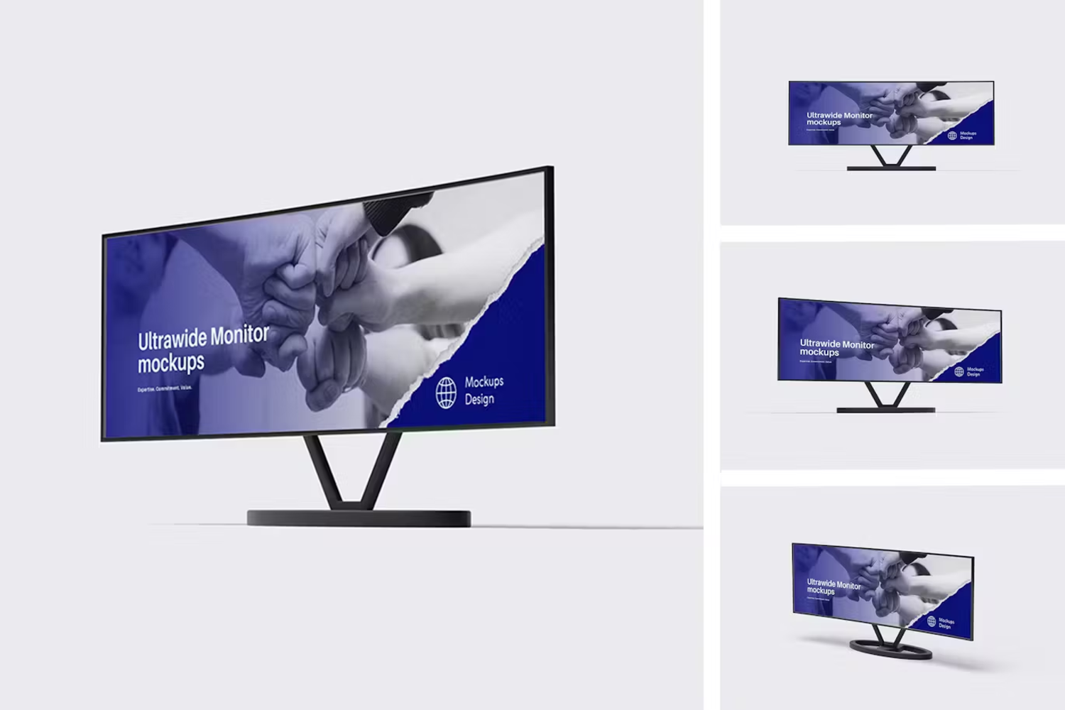 6216 高清创意定制化超宽电脑显示器模型样机-Ultrawide Monitor Mockup