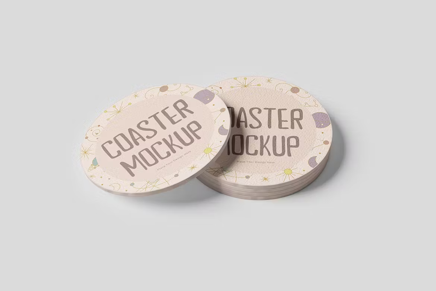 6218 定制创意杯垫样机展示模型-Coaster Mockup