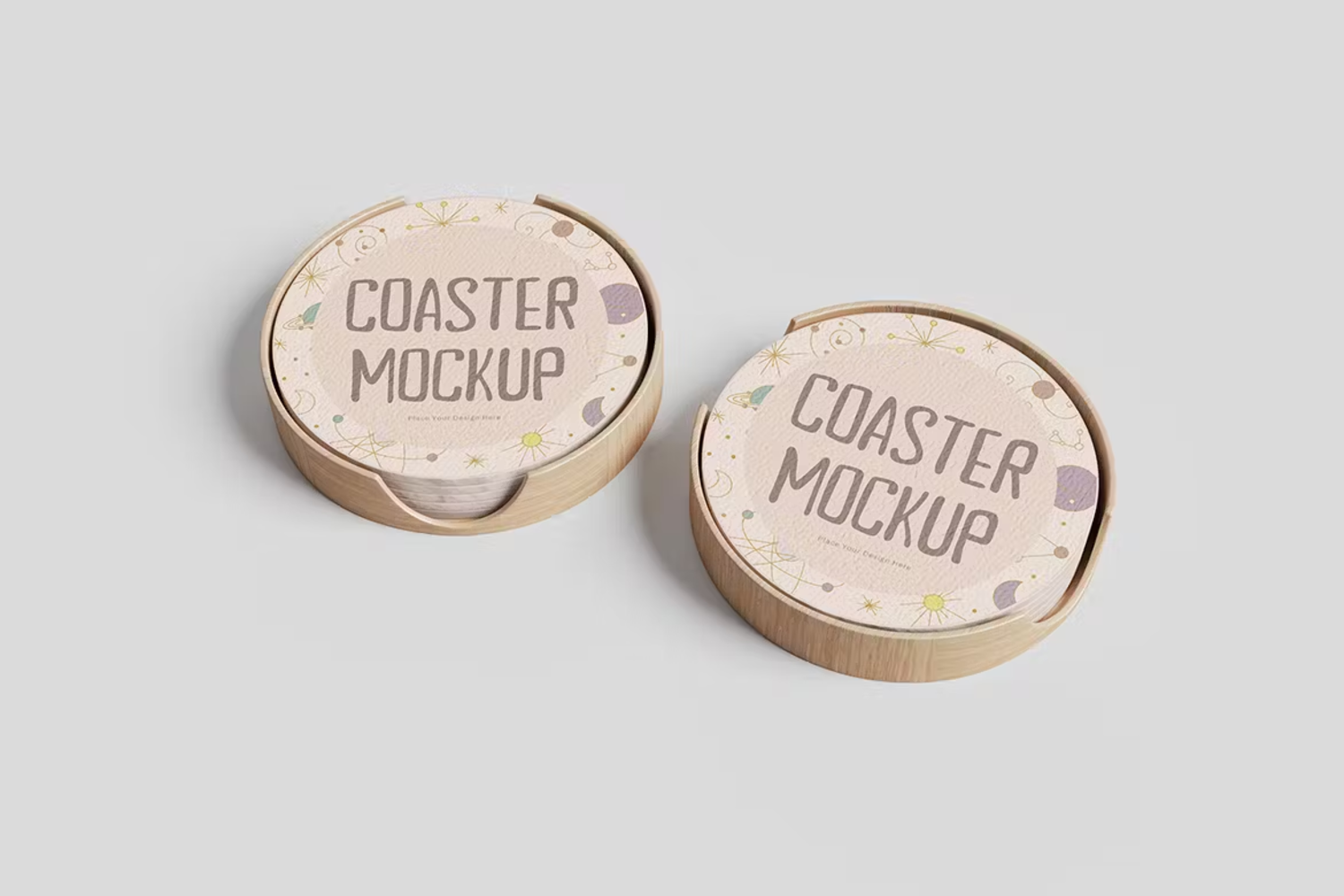 6218 定制创意杯垫样机展示模型-Coaster Mockup