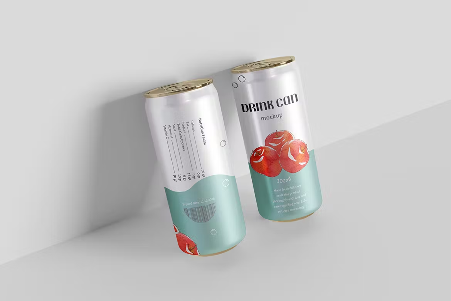 6219 简约设计饮料罐模型平面展示PSD样机-Drink Can Mockup