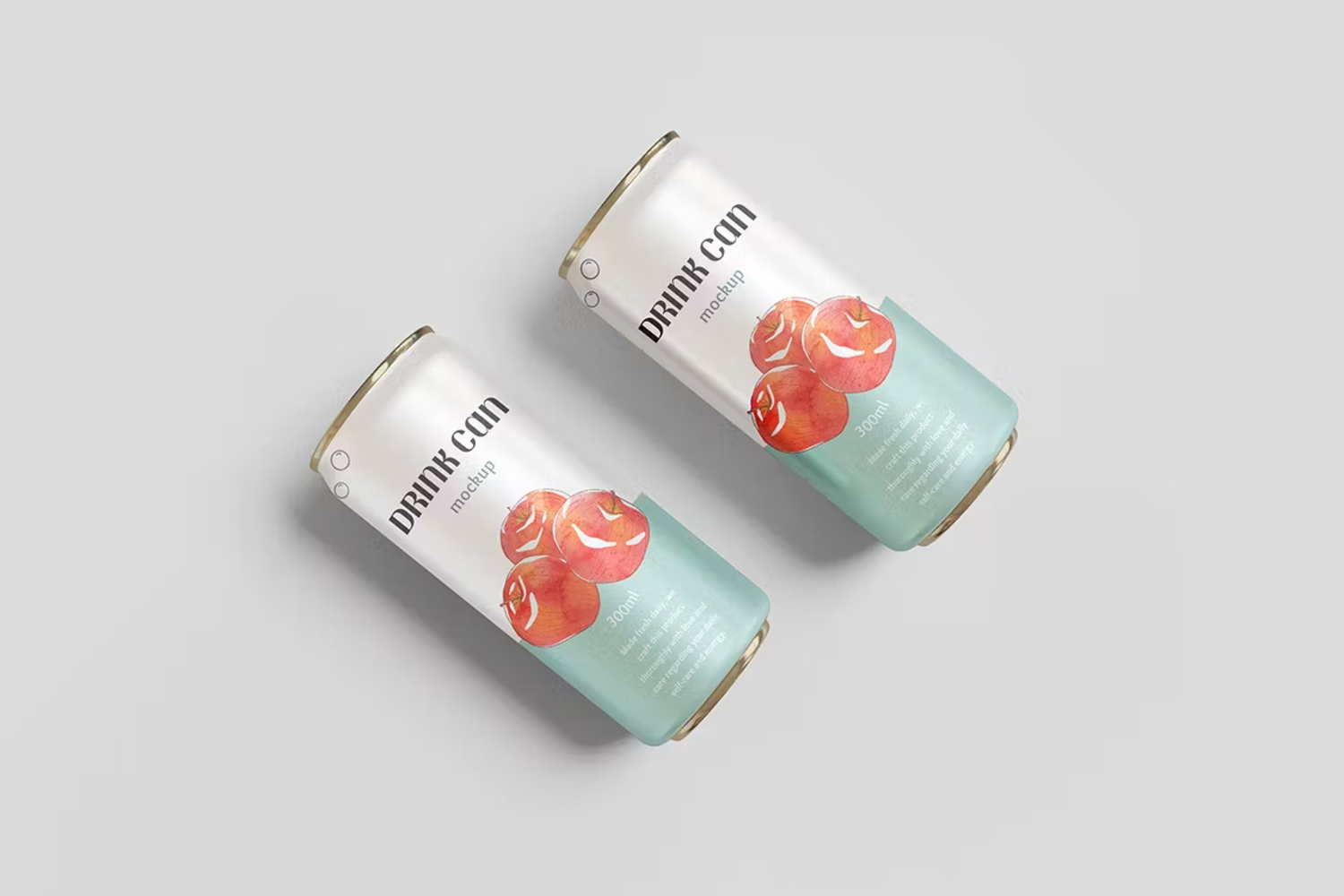 6219 简约设计饮料罐模型平面展示PSD样机-Drink Can Mockup