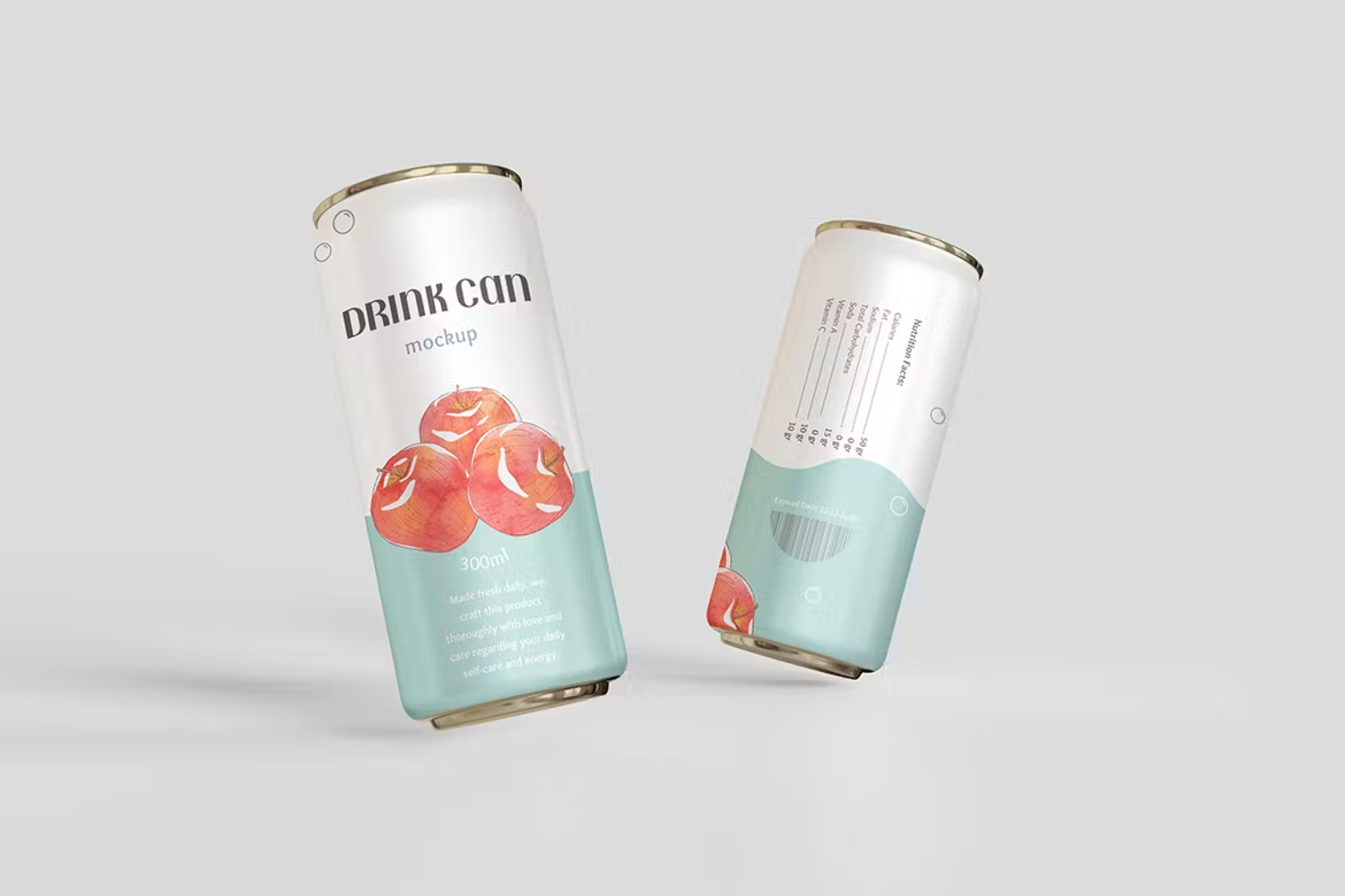 6219 简约设计饮料罐模型平面展示PSD样机-Drink Can Mockup