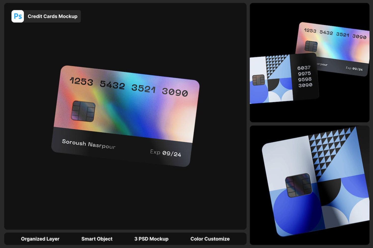 6241 创意设计信用卡样机模型-credit card mockup