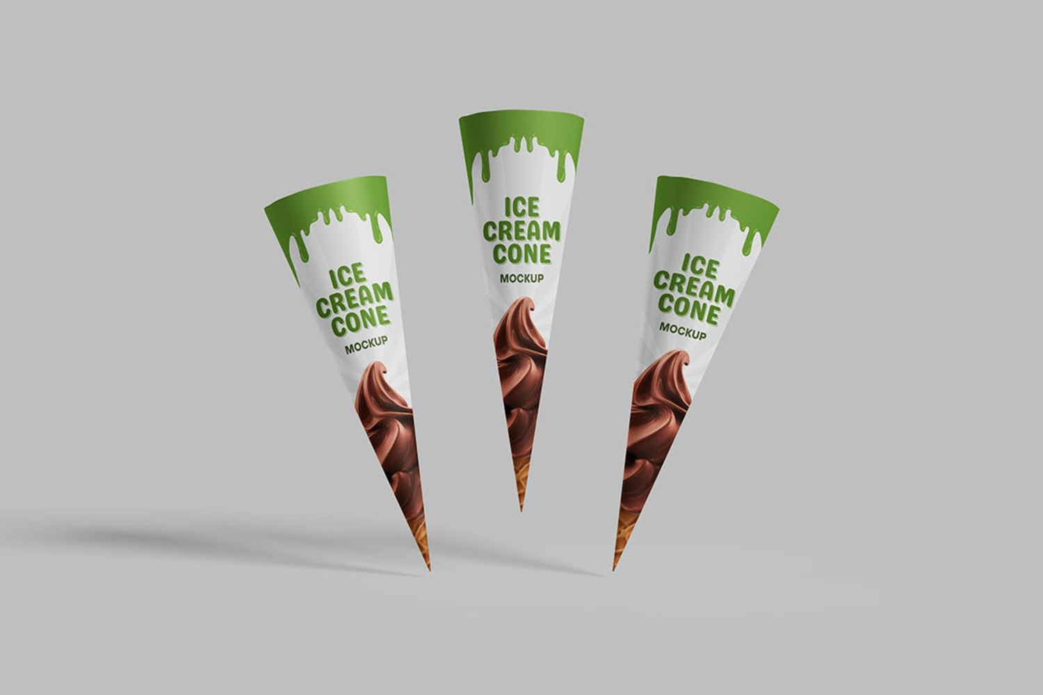 6242 创意设计手工制作美味蛋卷冰淇淋模型样机-ice cream cone mockup