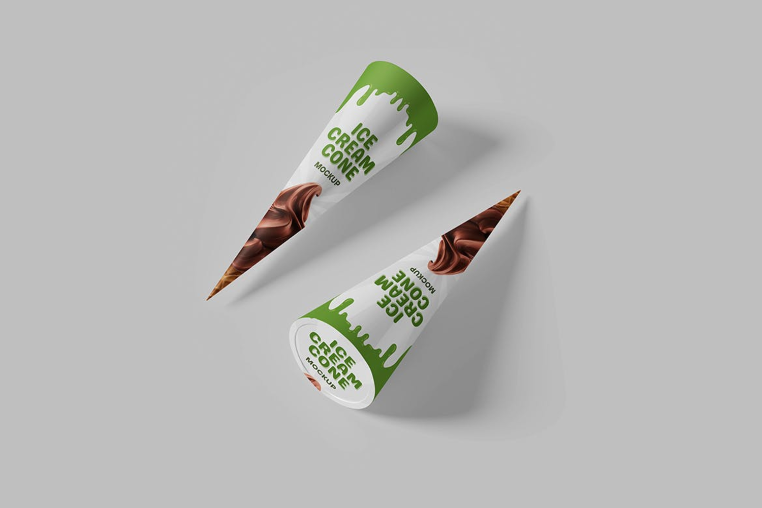 6242 创意设计手工制作美味蛋卷冰淇淋模型样机-ice cream cone mockup