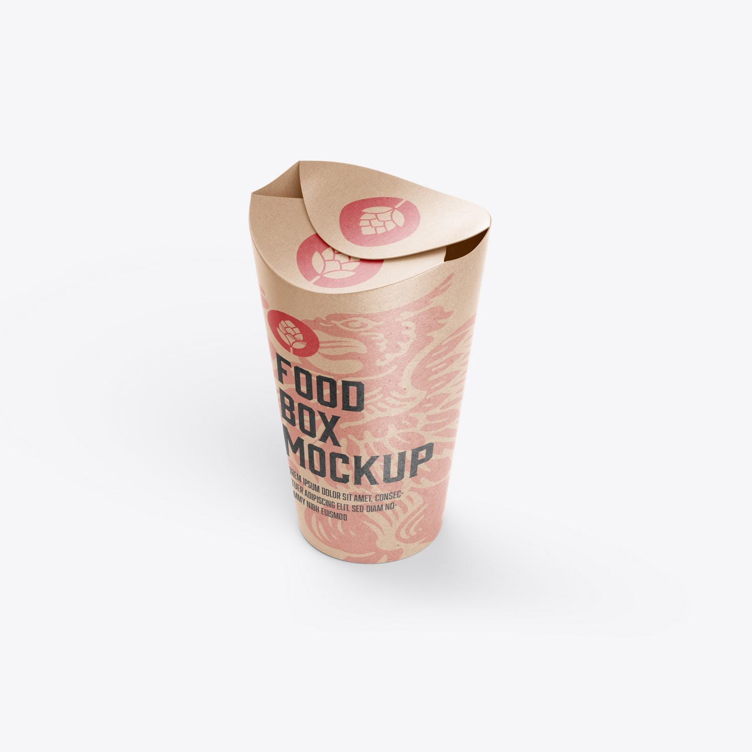 6250 牛皮纸食物盒包装设计样机-Food Pillow Box Mockup