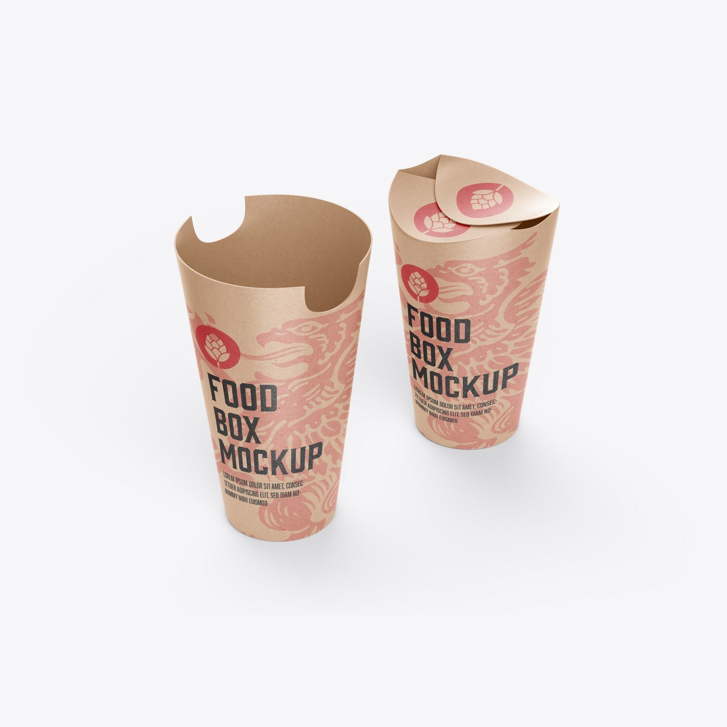 6250 牛皮纸食物盒包装设计样机-Food Pillow Box Mockup