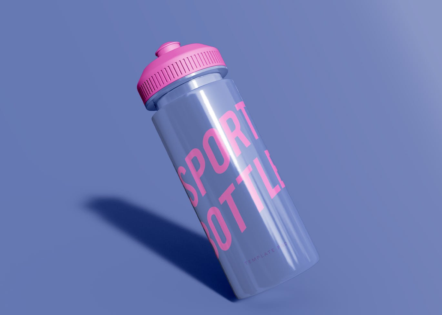 6256 塑料运动饮水瓶包装设计样机素材-Floating Plastic Sport Bottle Mockup