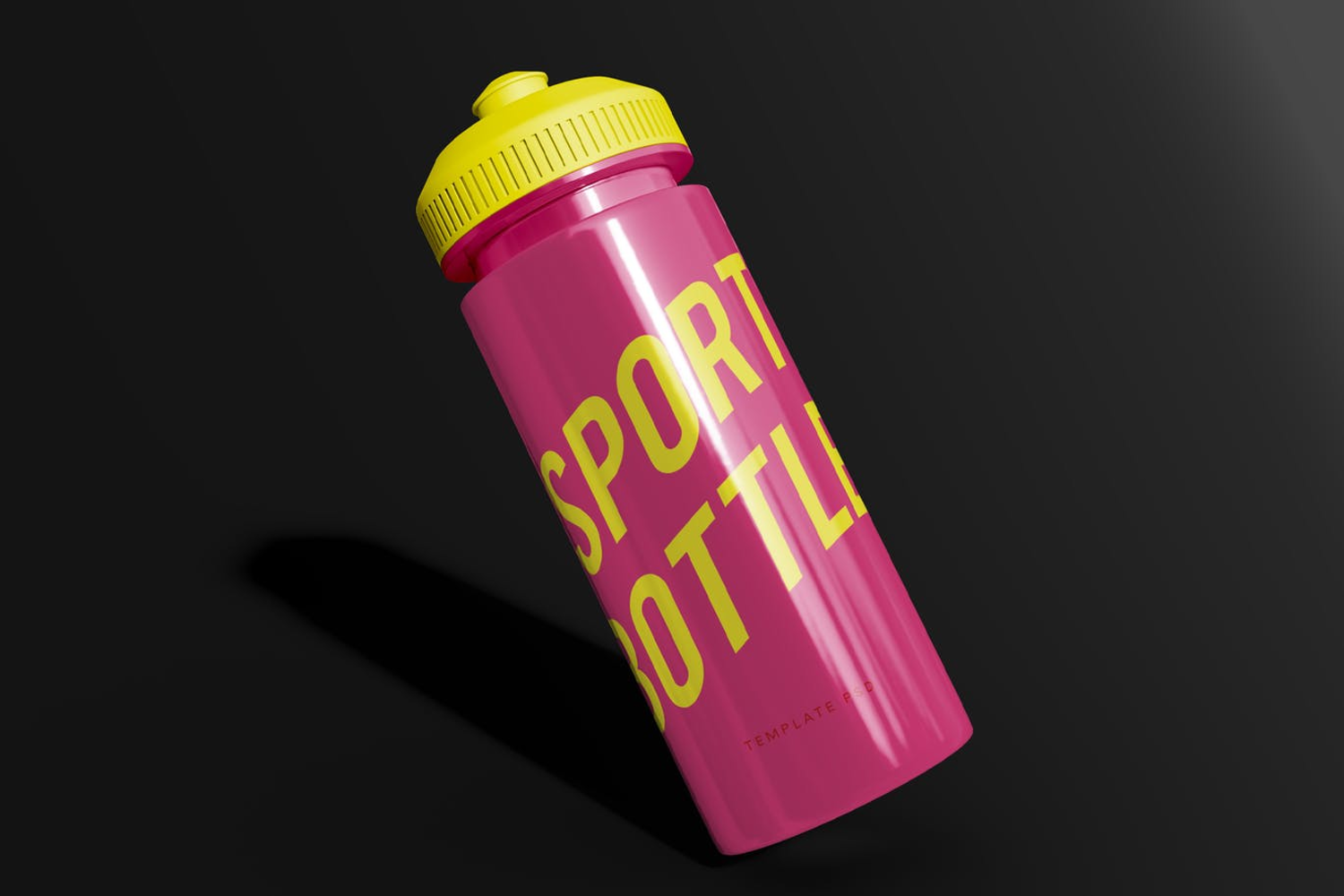 6256 塑料运动饮水瓶包装设计样机素材-Floating Plastic Sport Bottle Mockup