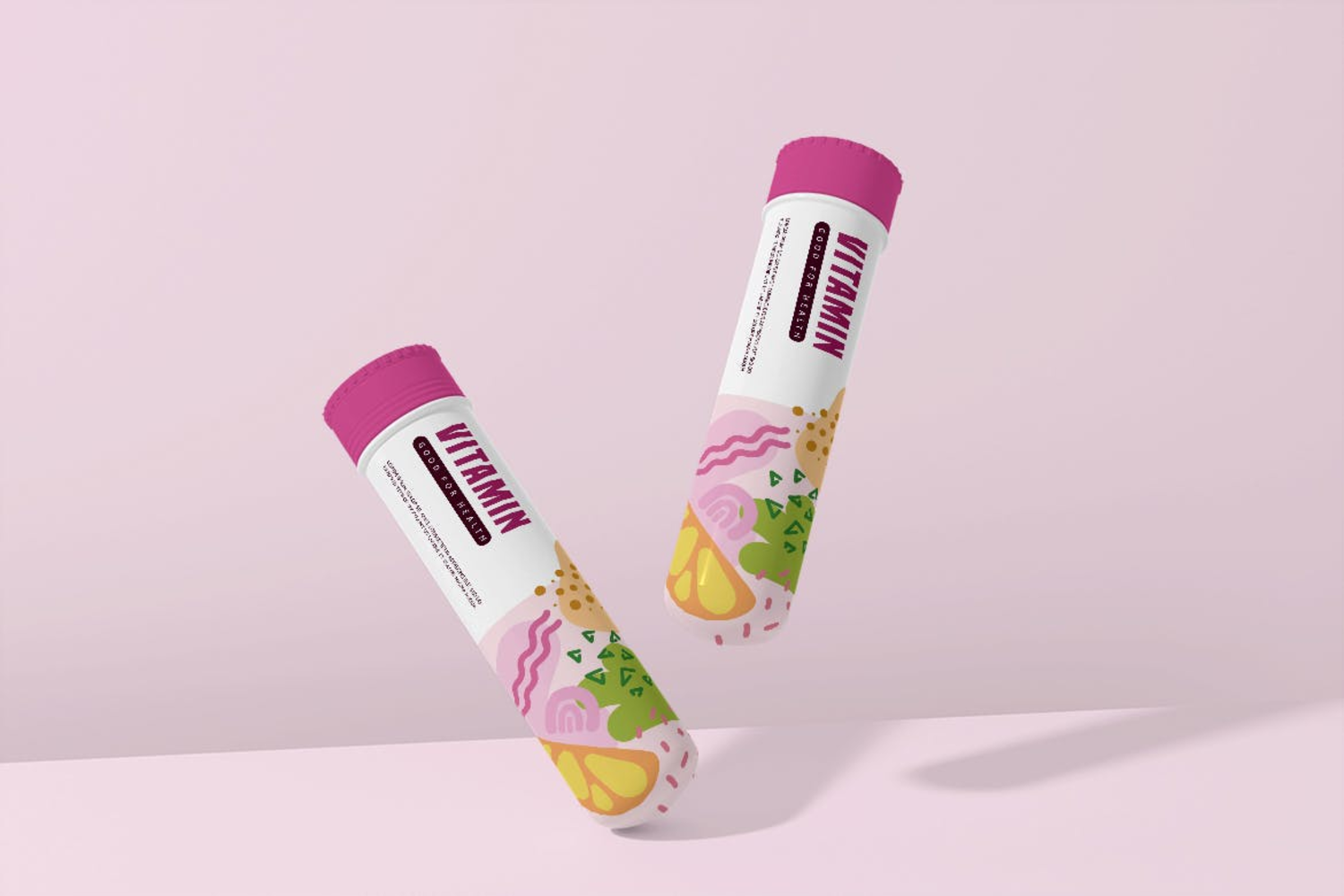 6263 维生素药瓶包装设计样机-vitamin bottle mockups