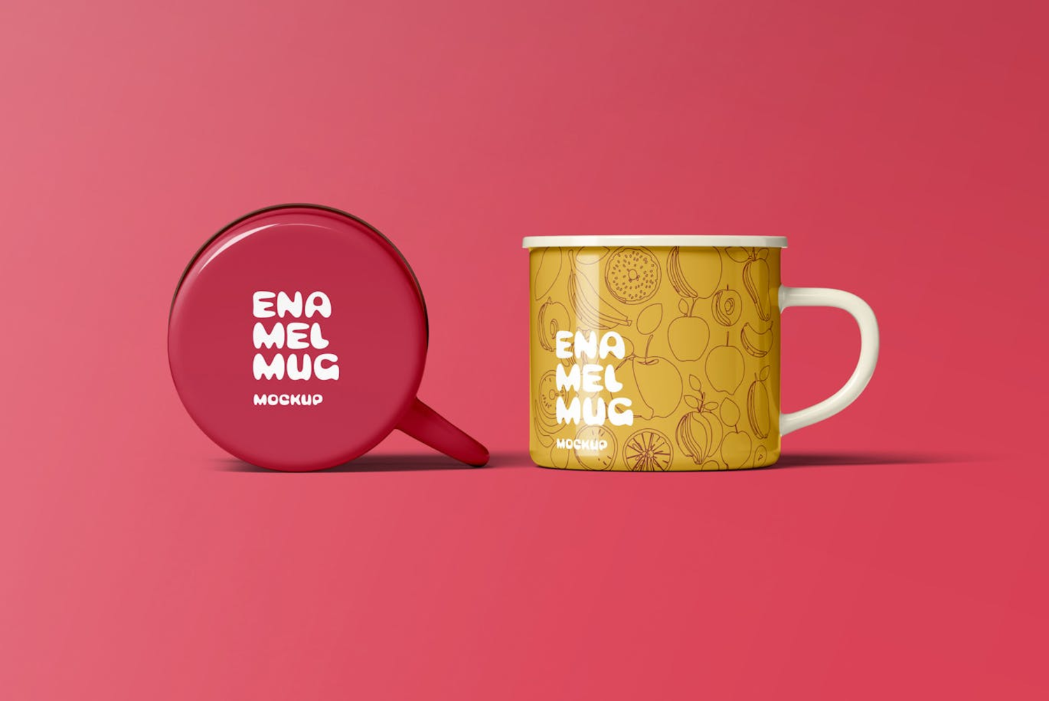 6266 多彩的搪瓷杯模型样机-Enamel Mug Mockup